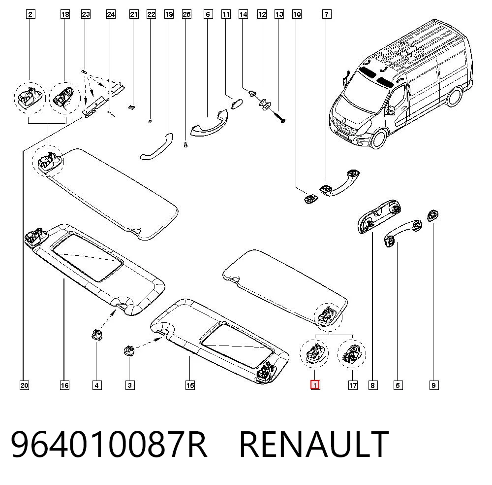 Comprar Visera parasol Renault Master III EV, HV, UV a bajo precio