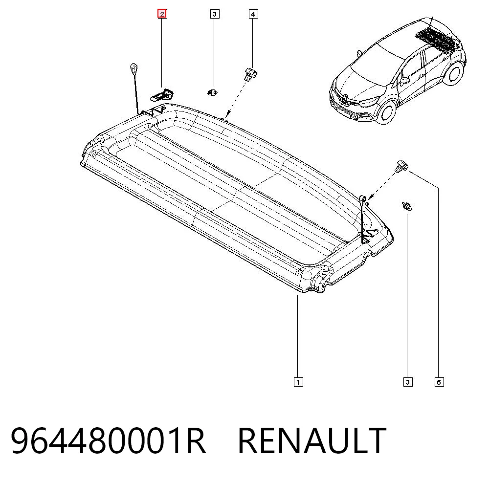 Soporte de la repisa del maletero 964480001R RENAULT