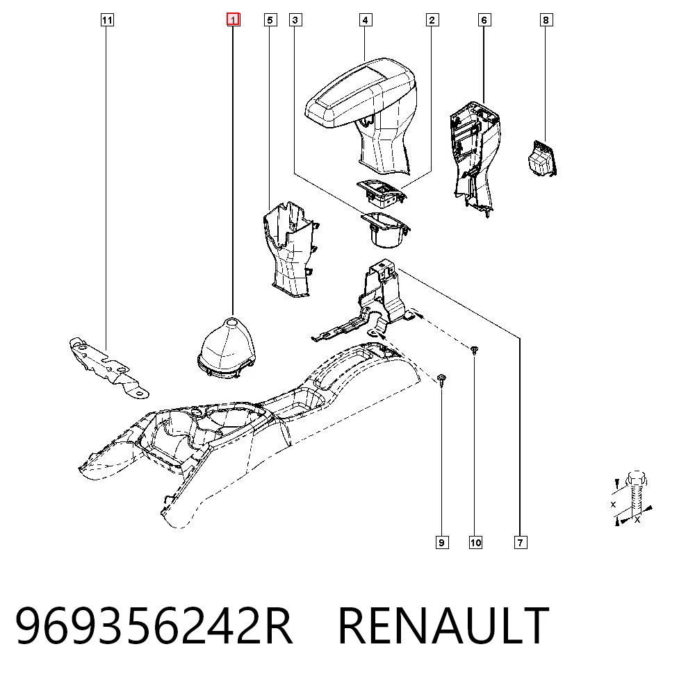 969356242R Renault (RVI) Funda de la palanca de cambios
