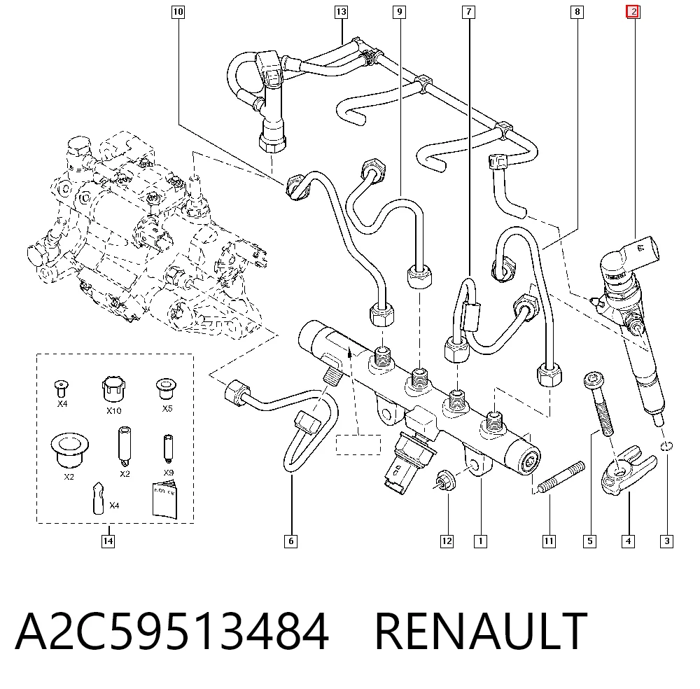 A2C59513484 Renault (RVI) Inyector de combustible