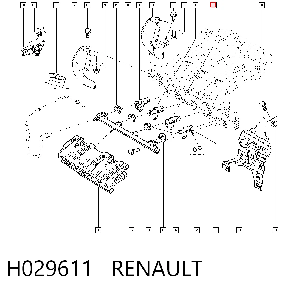 H029611 Renault (RVI) Inyector de combustible
