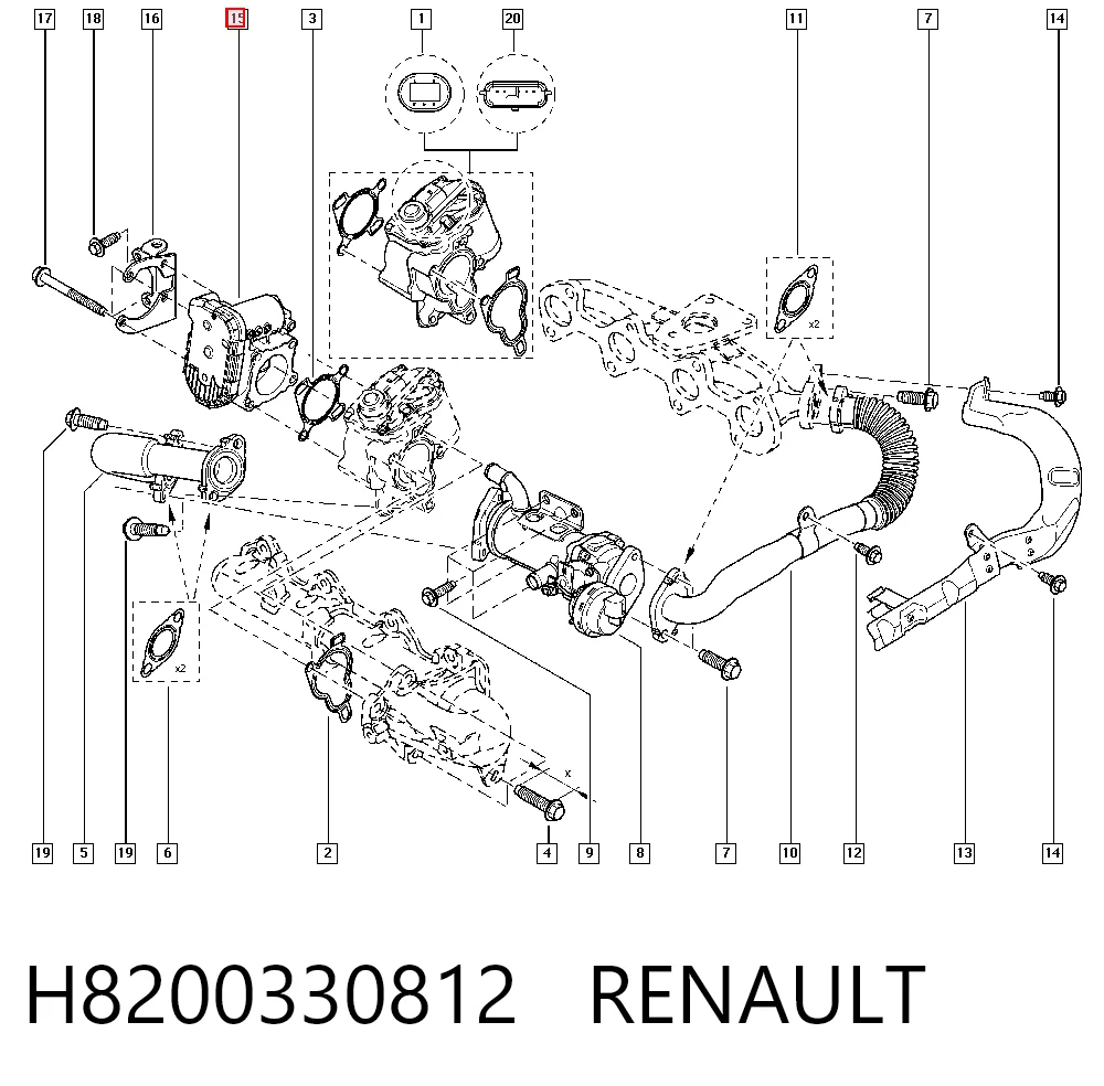 H8200330812 Renault (RVI) Mariposa de admisión