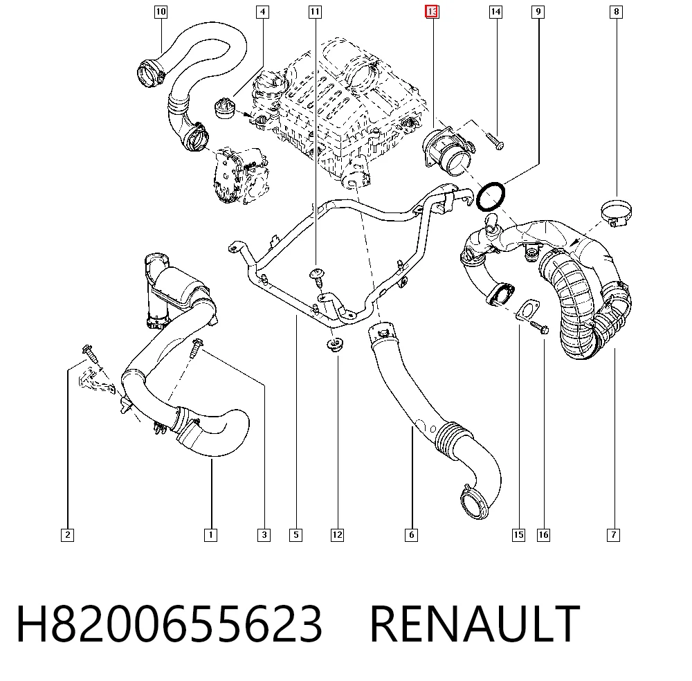 H8200655623 Renault (RVI) Sensor de flujo de aire