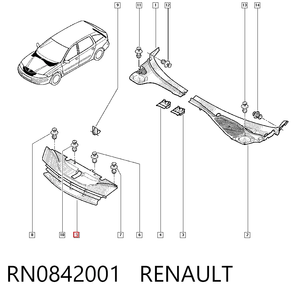 Comprar Parrilla Renault Laguna II KG0, KG1