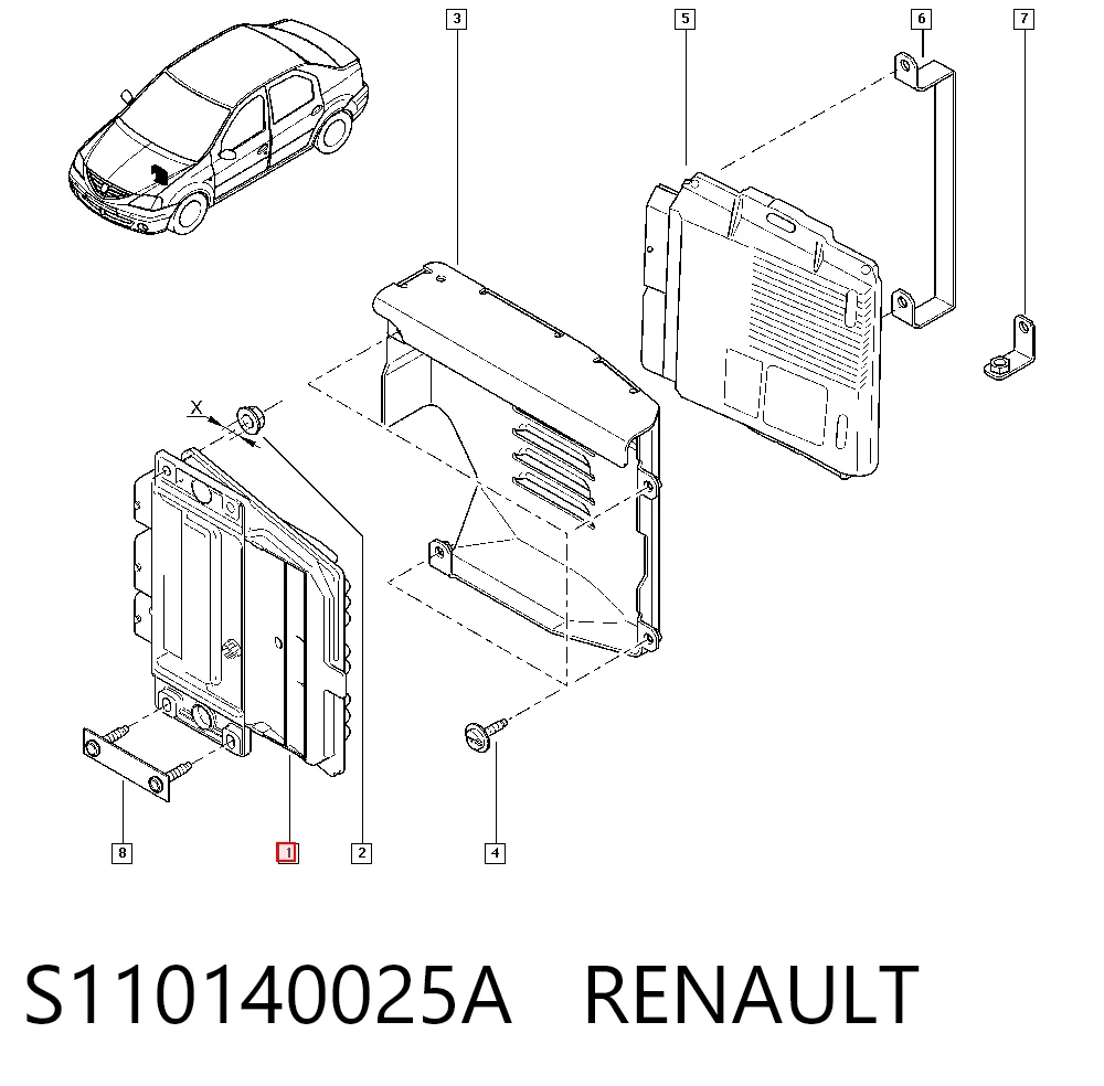 Módulo de control del motor Dacia Sandero I