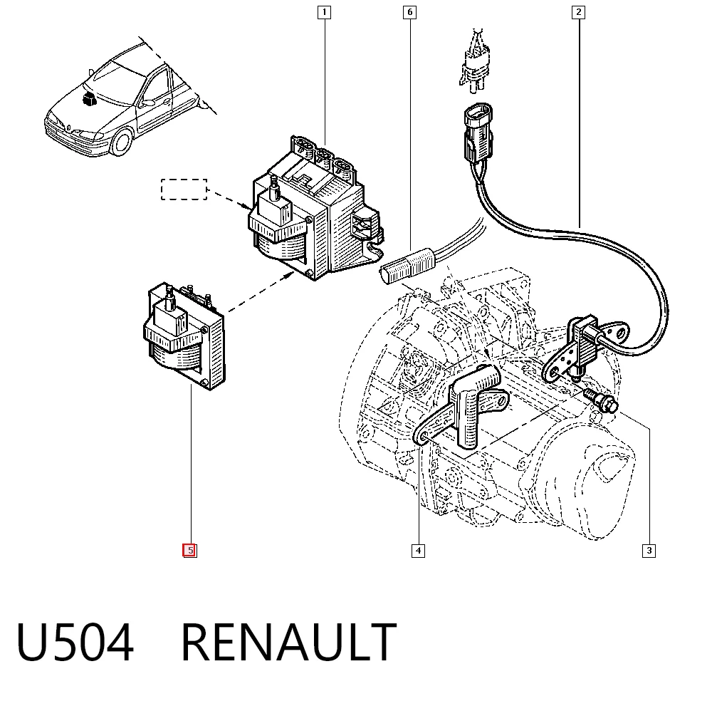 Bobina de encendido U504 RENAULT