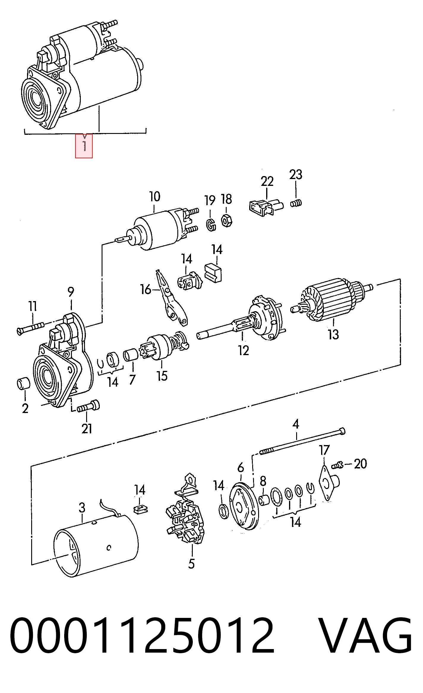 Motor de arranque VAG 0001125012