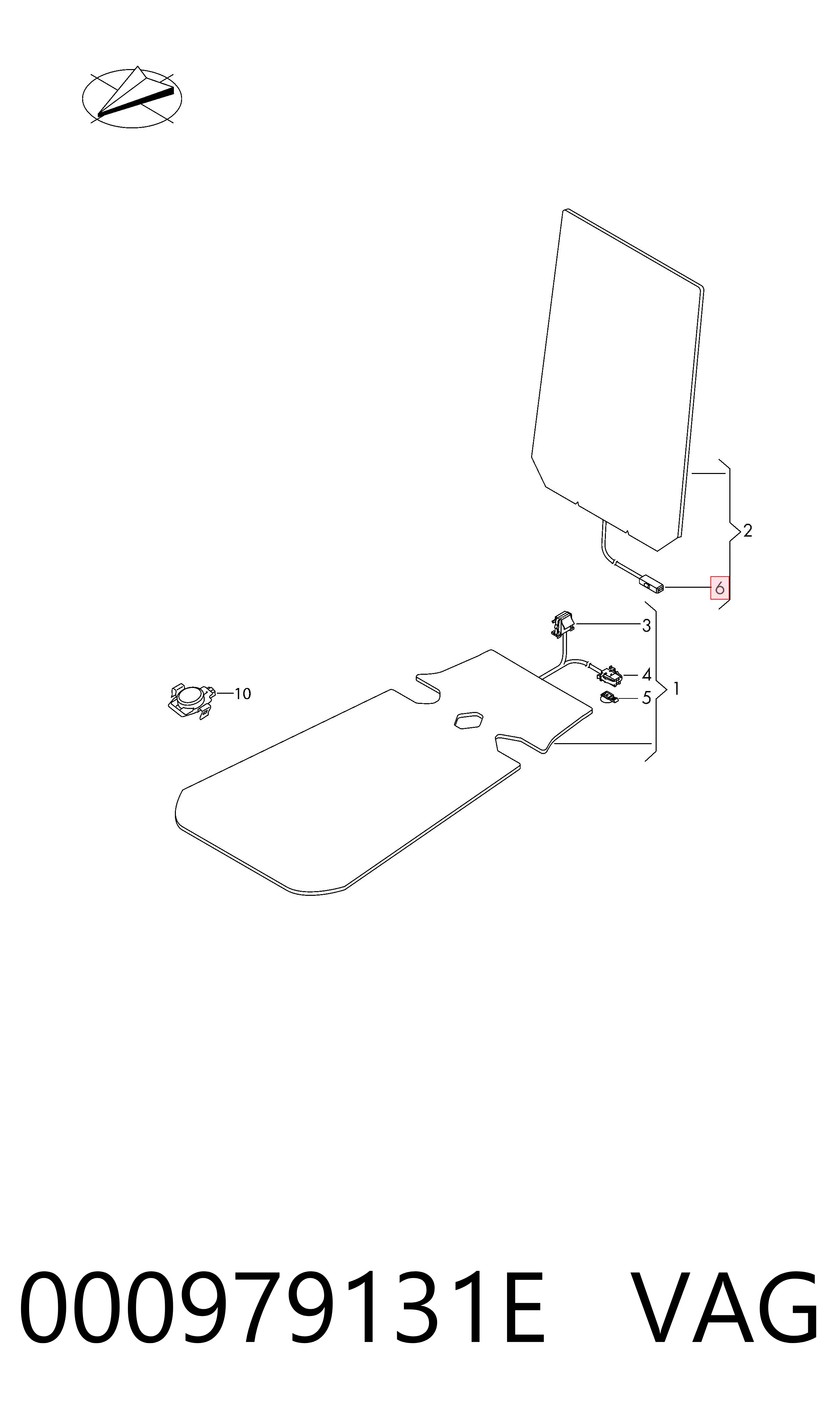 000979131E VAG Mazo de cables del habitáculo