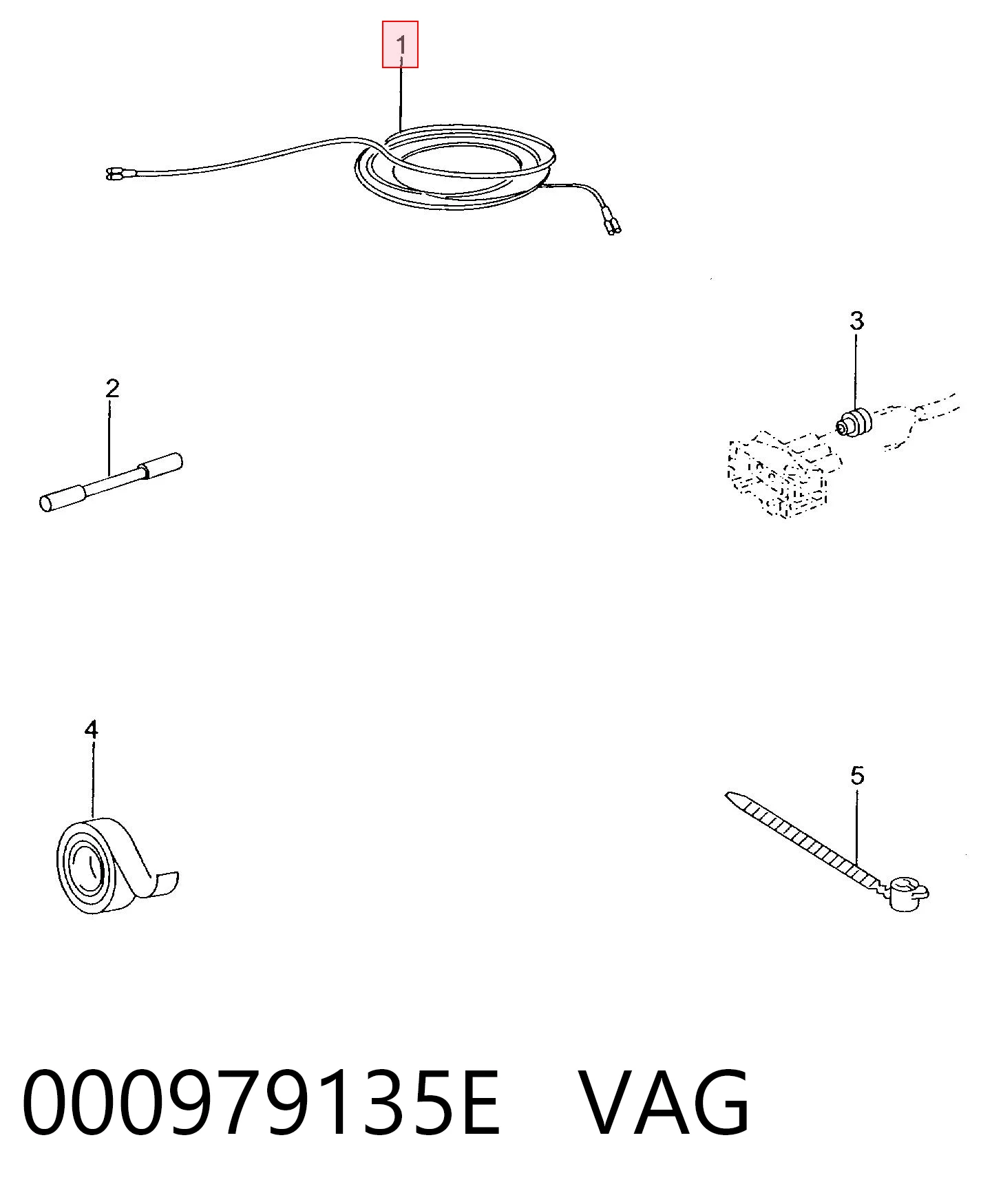 000979135E VAG Mazo de cables del habitáculo