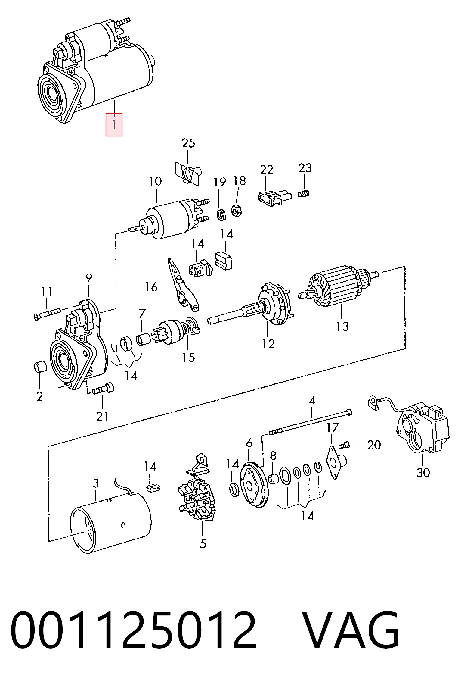 Motor de arranque VAG 001125012