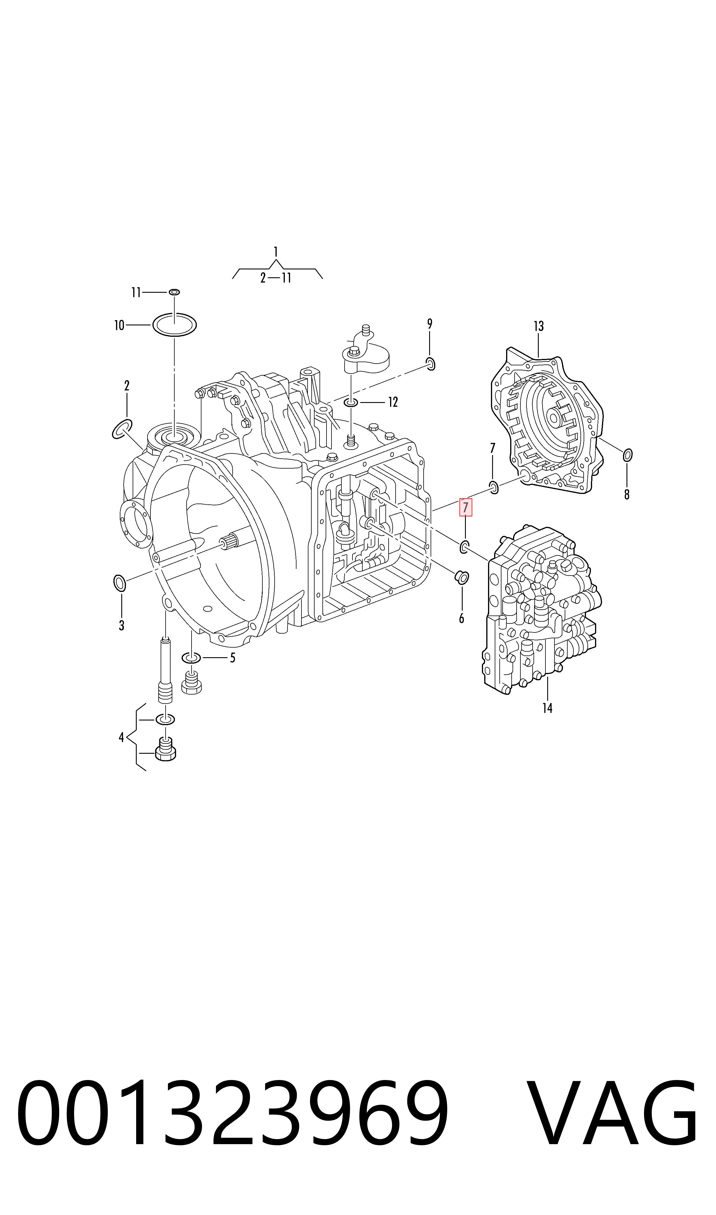 001323969 VAG Junta de cuerpo de válvulas de transmisión automática