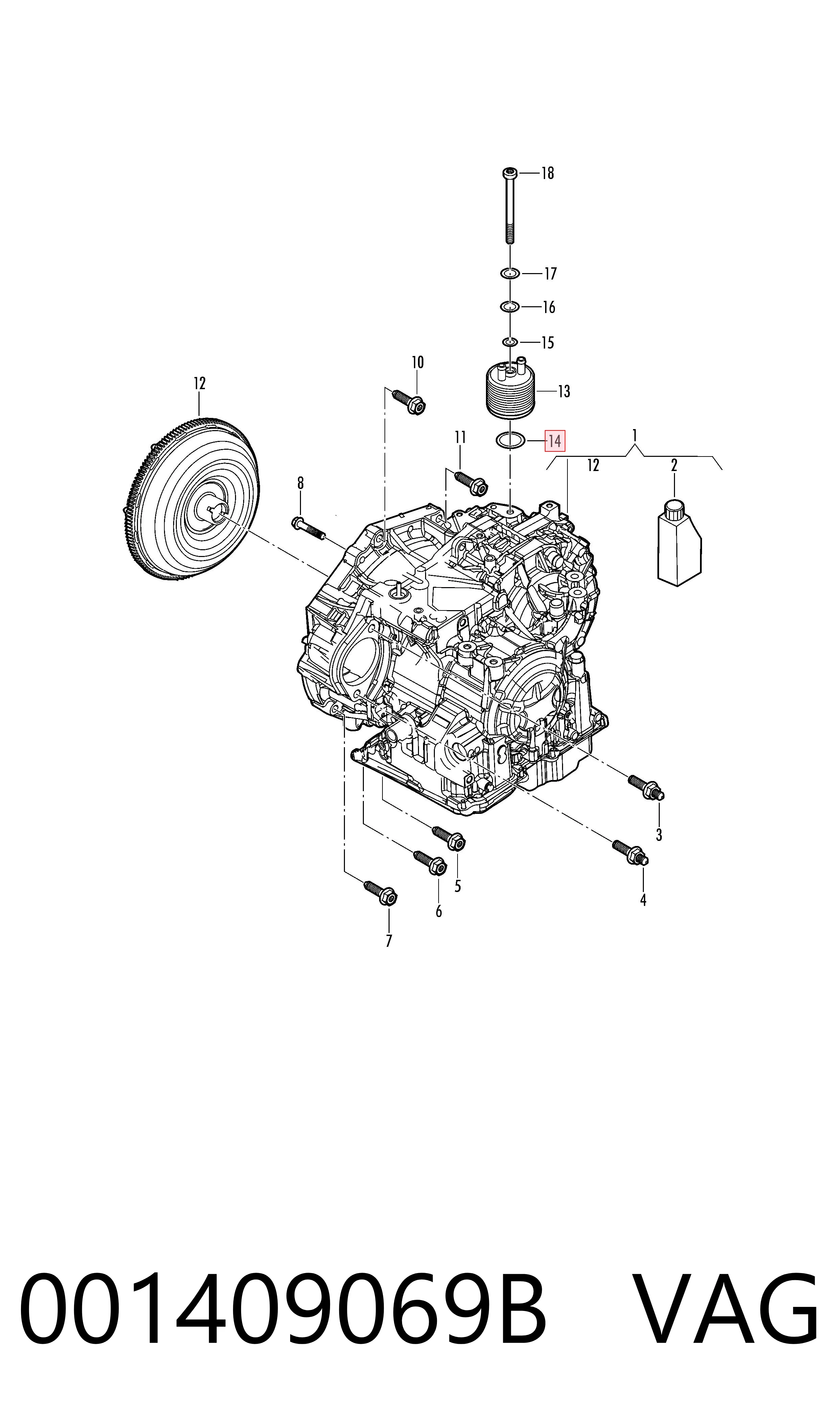 001409069B VAG Radiador de refrigeración de la transmisión