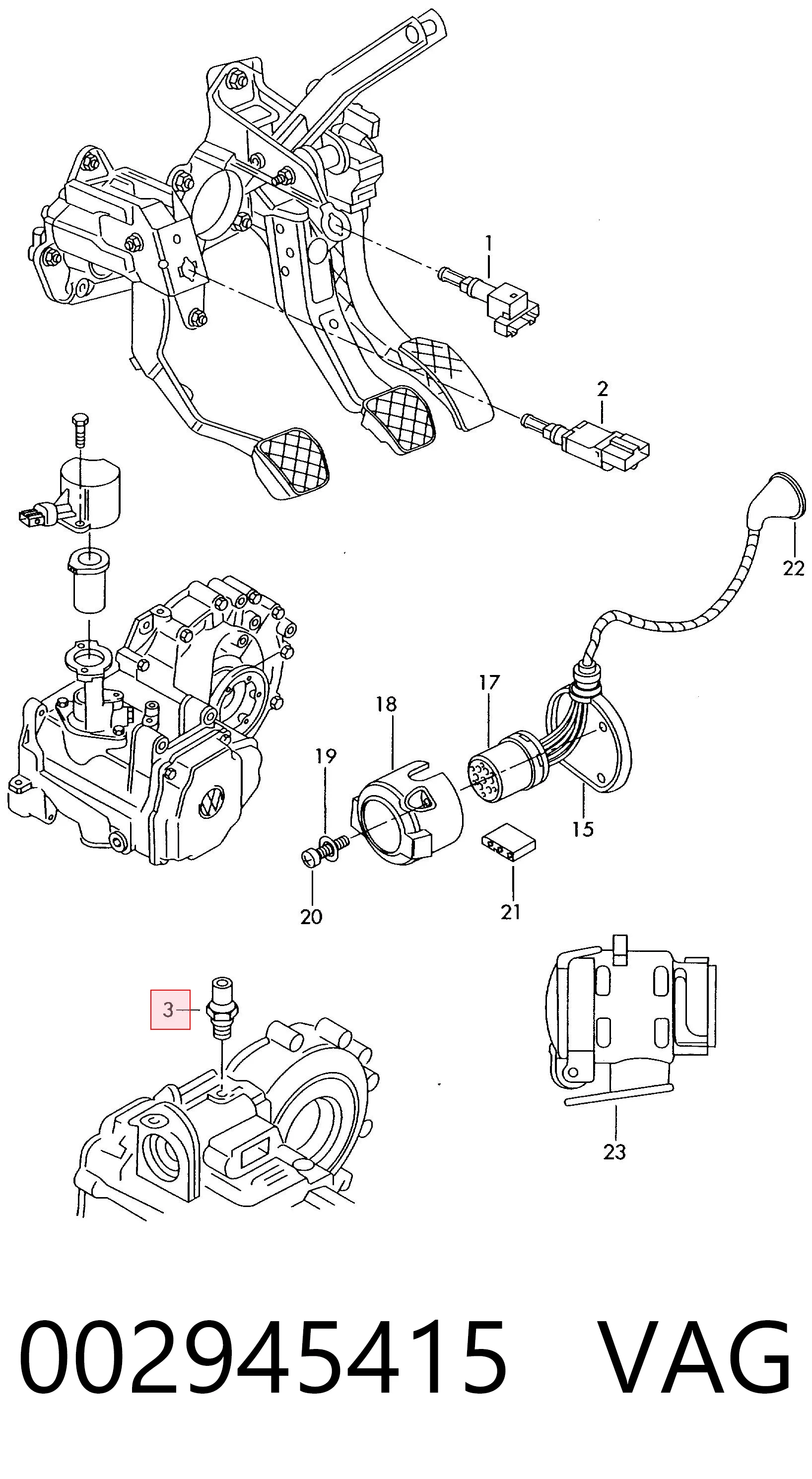 002945415 VAG Interruptor de marcha atras
