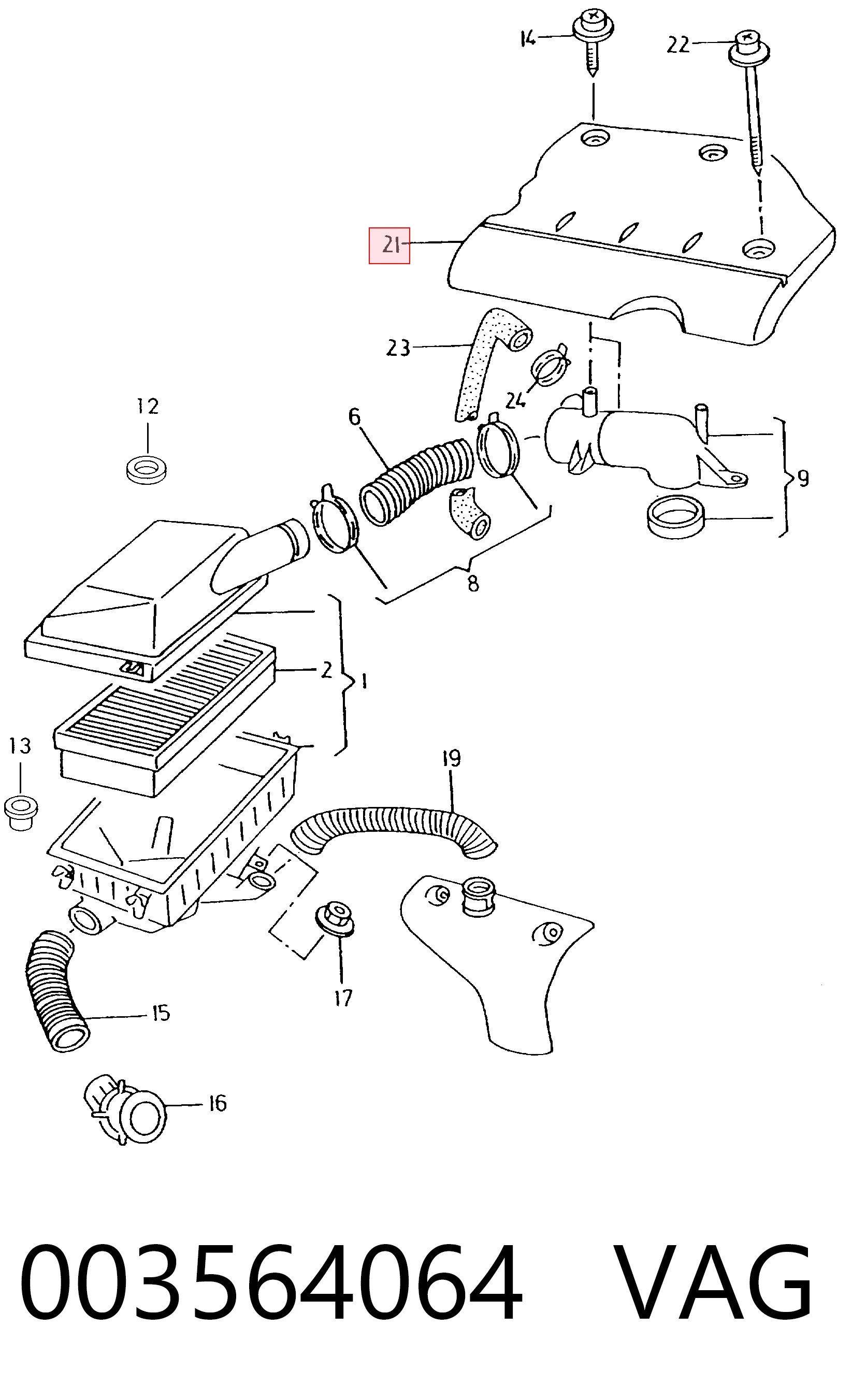 Tapa del motor decorativa Skoda Felicia II (1998-2001)