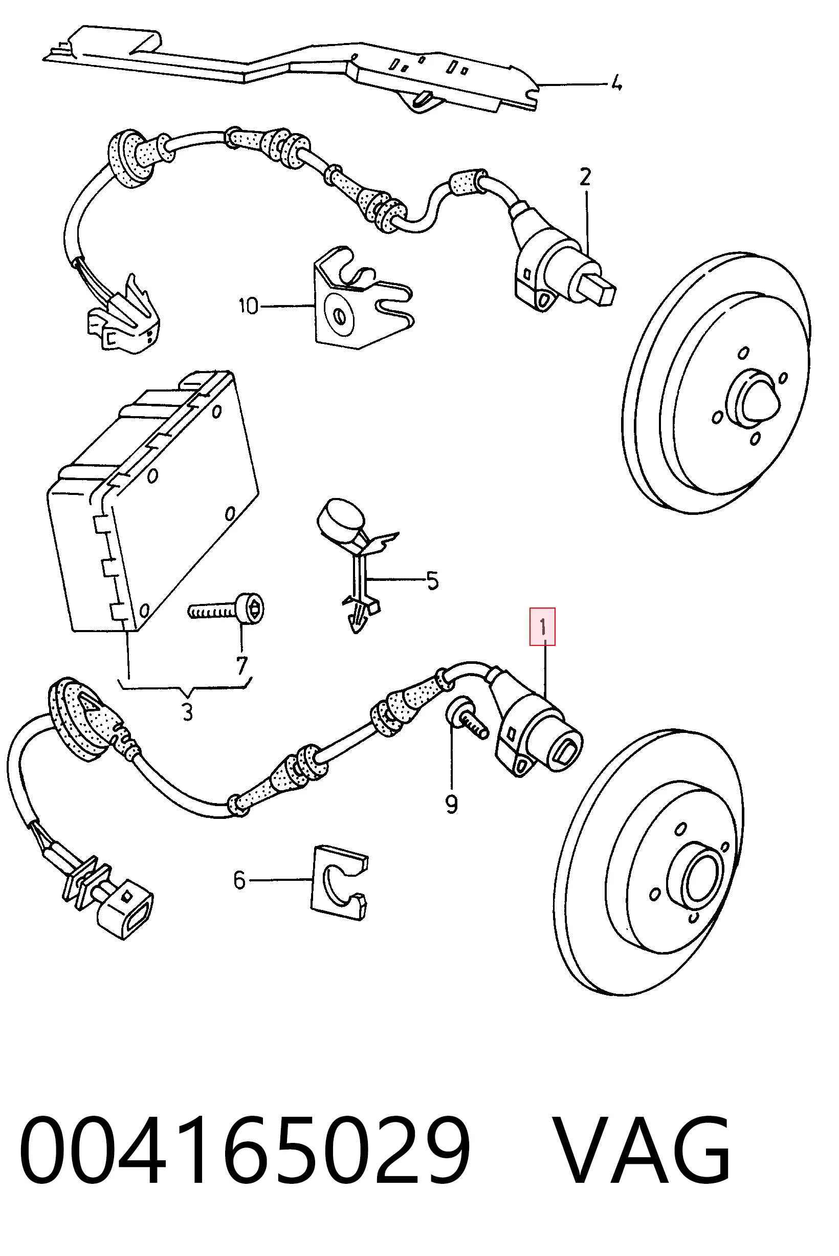 Sensor de rueda abs Volkswagen Caddy II (1996-2004)