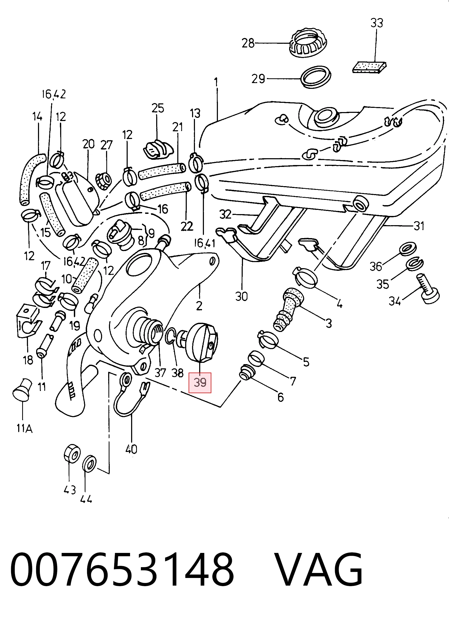 Comprar Tapón del depósito de combustible Volkswagen Golf I 17 a bajo precio