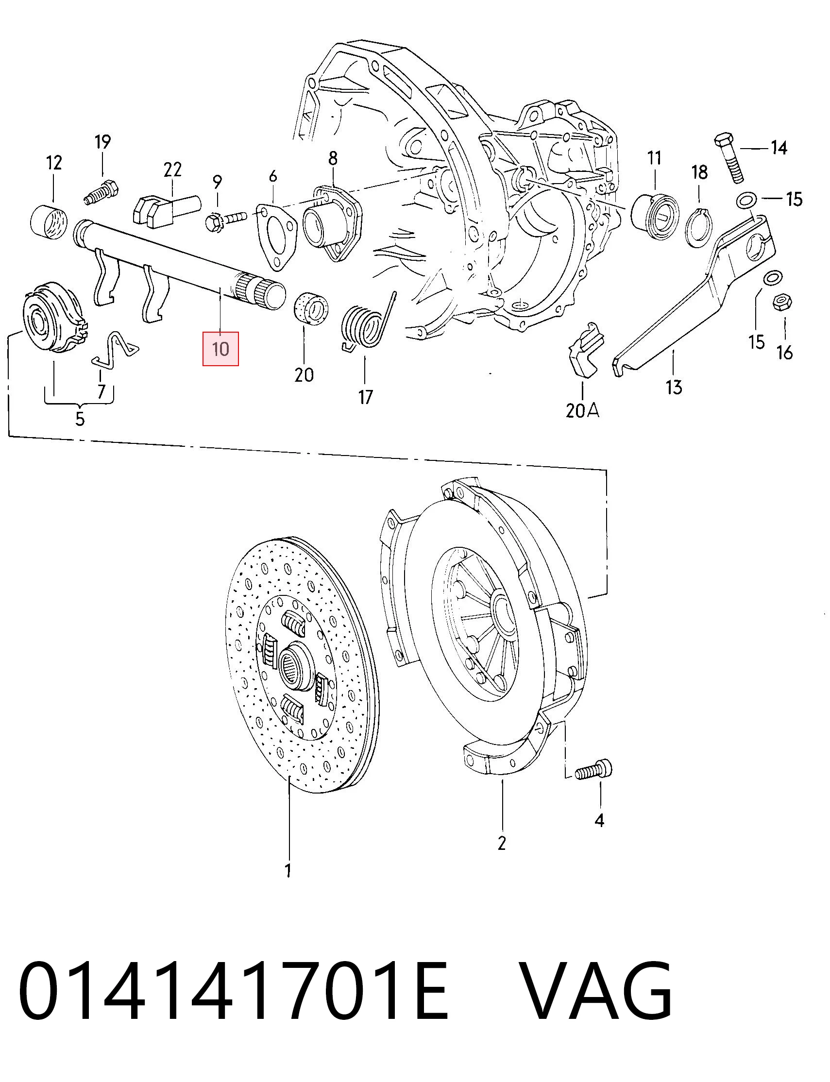 Comprar Horquilla de embrague Audi 100  44, 44Q a bajo precio
