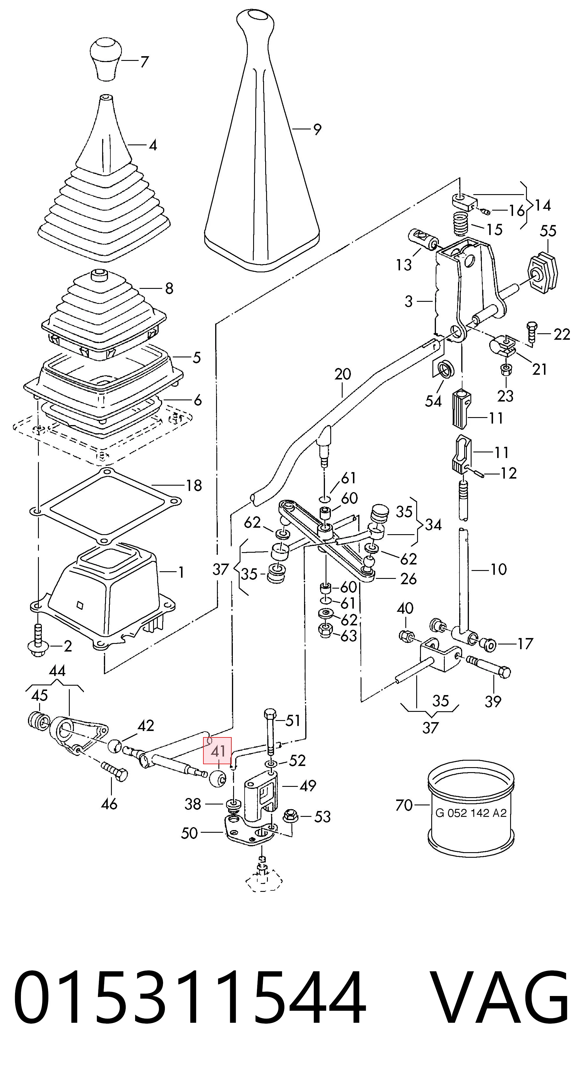 Juego de reparación de la palanca selectora de cambios VAG 015311544 precio, desde 2,38 EUR