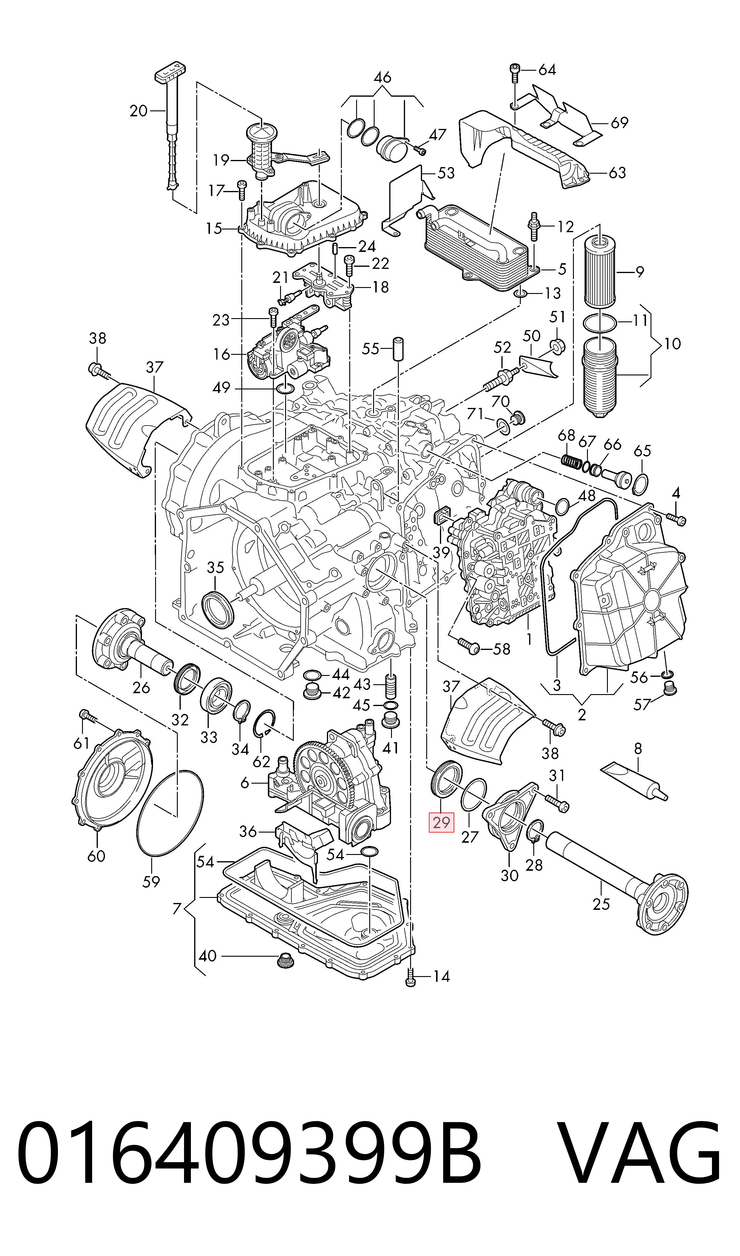Retén del semieje delantero VAG 016409399B precio, desde 3,42 EUR