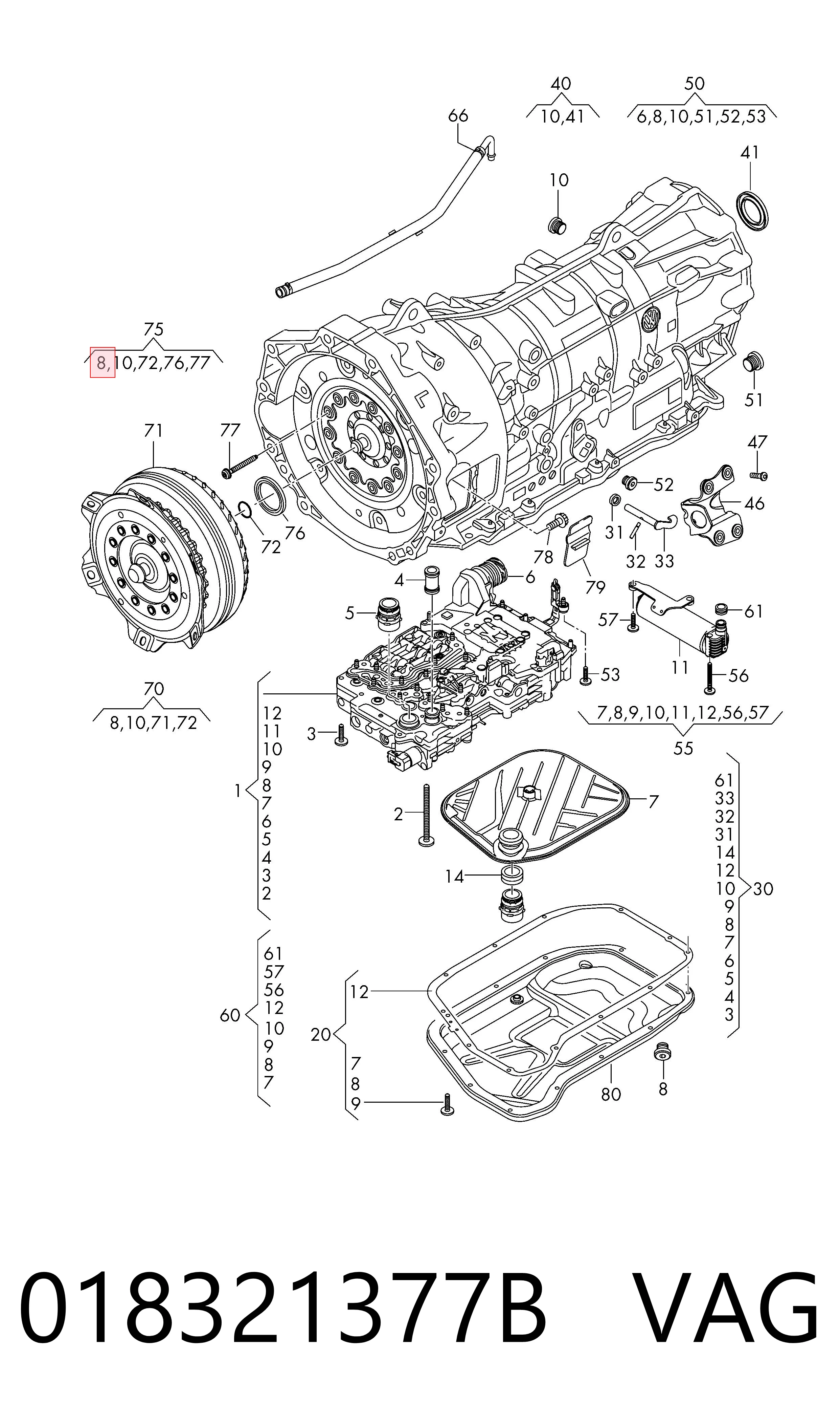 018321377B VAG Tapón del cárter de la transmisión automática