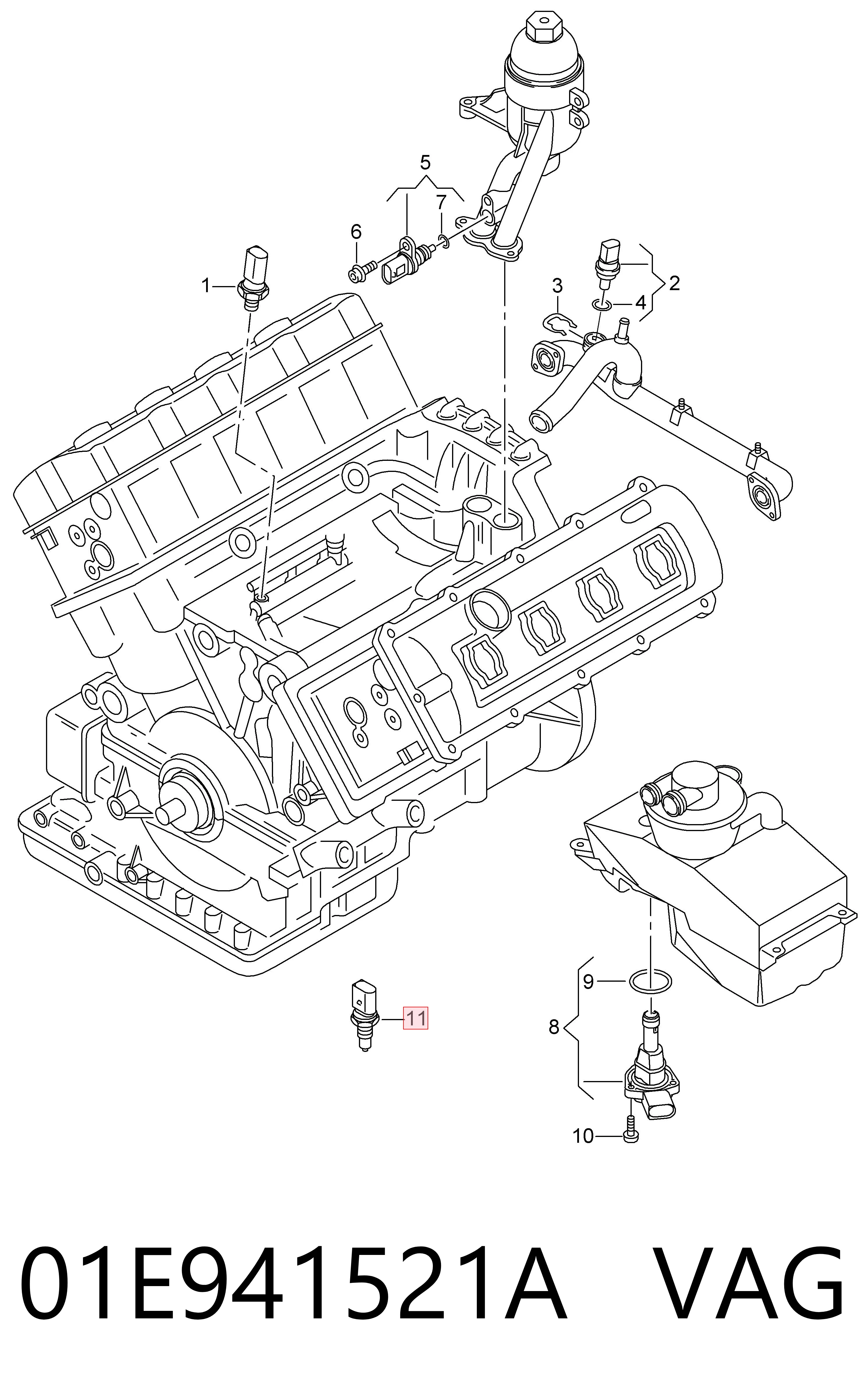 01E941521A VAG Interruptor de marcha atras