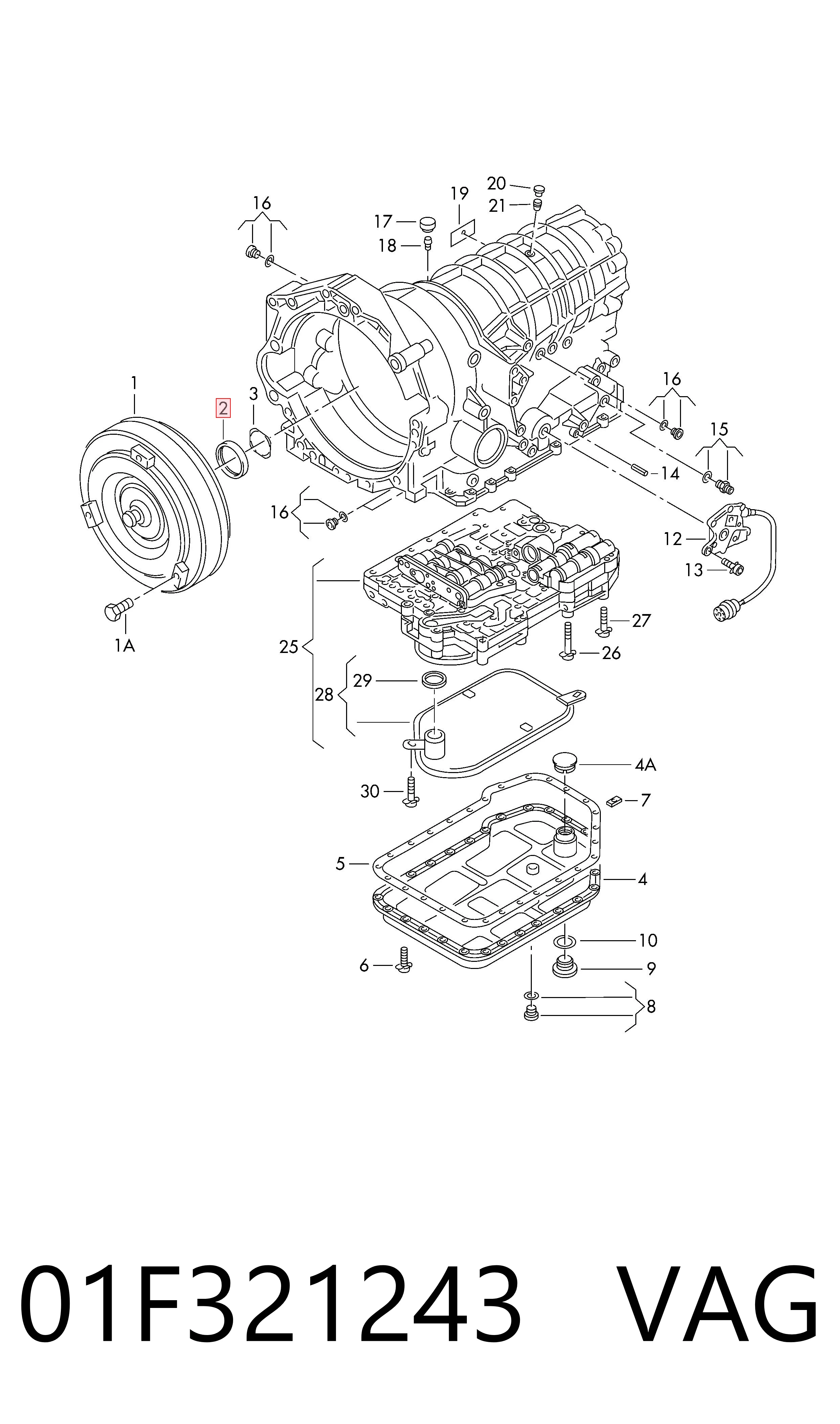 734310316 ZF Parts Retén del eje primario de la transmisión