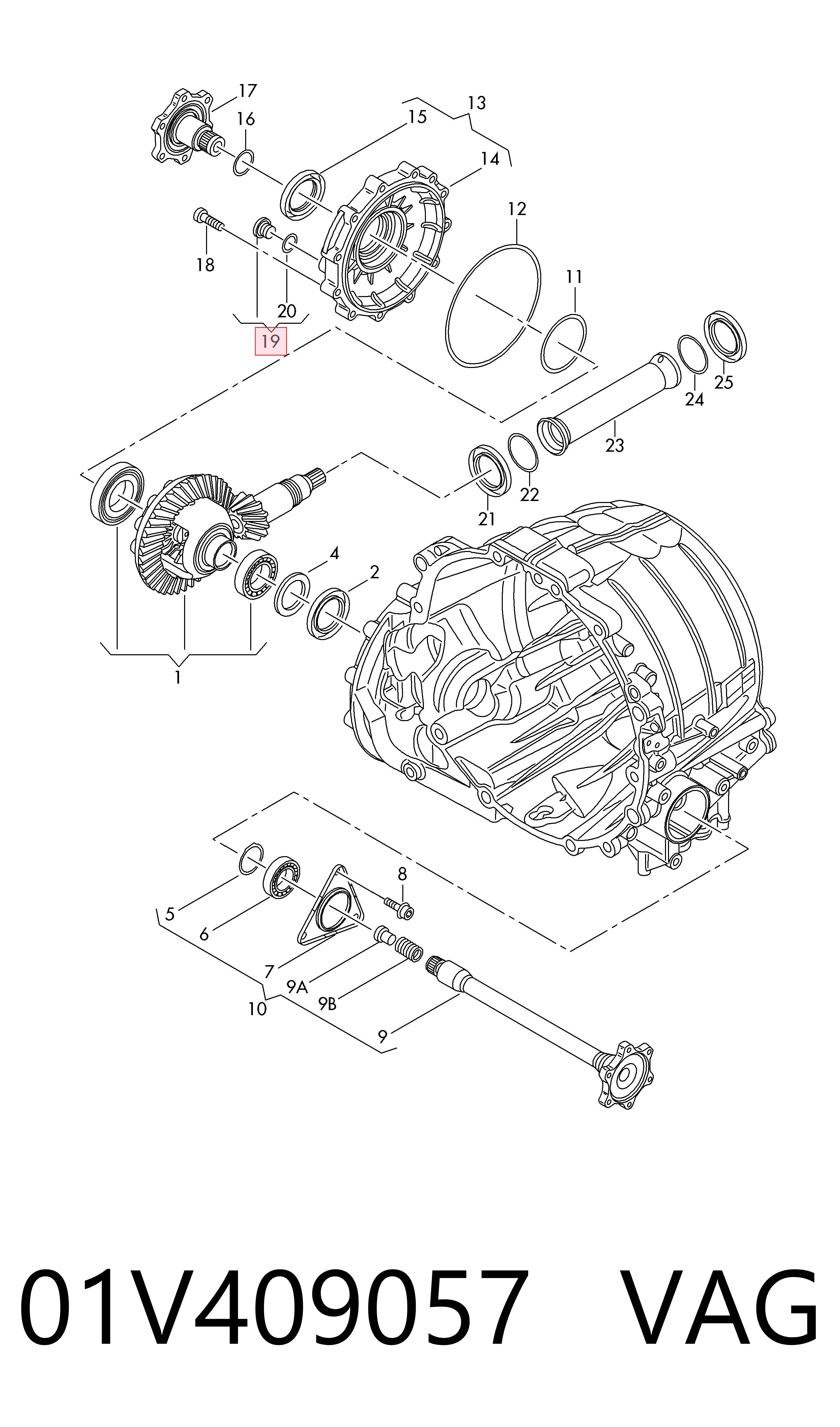 01V409057 VAG Tapón del cárter de la transmisión automática