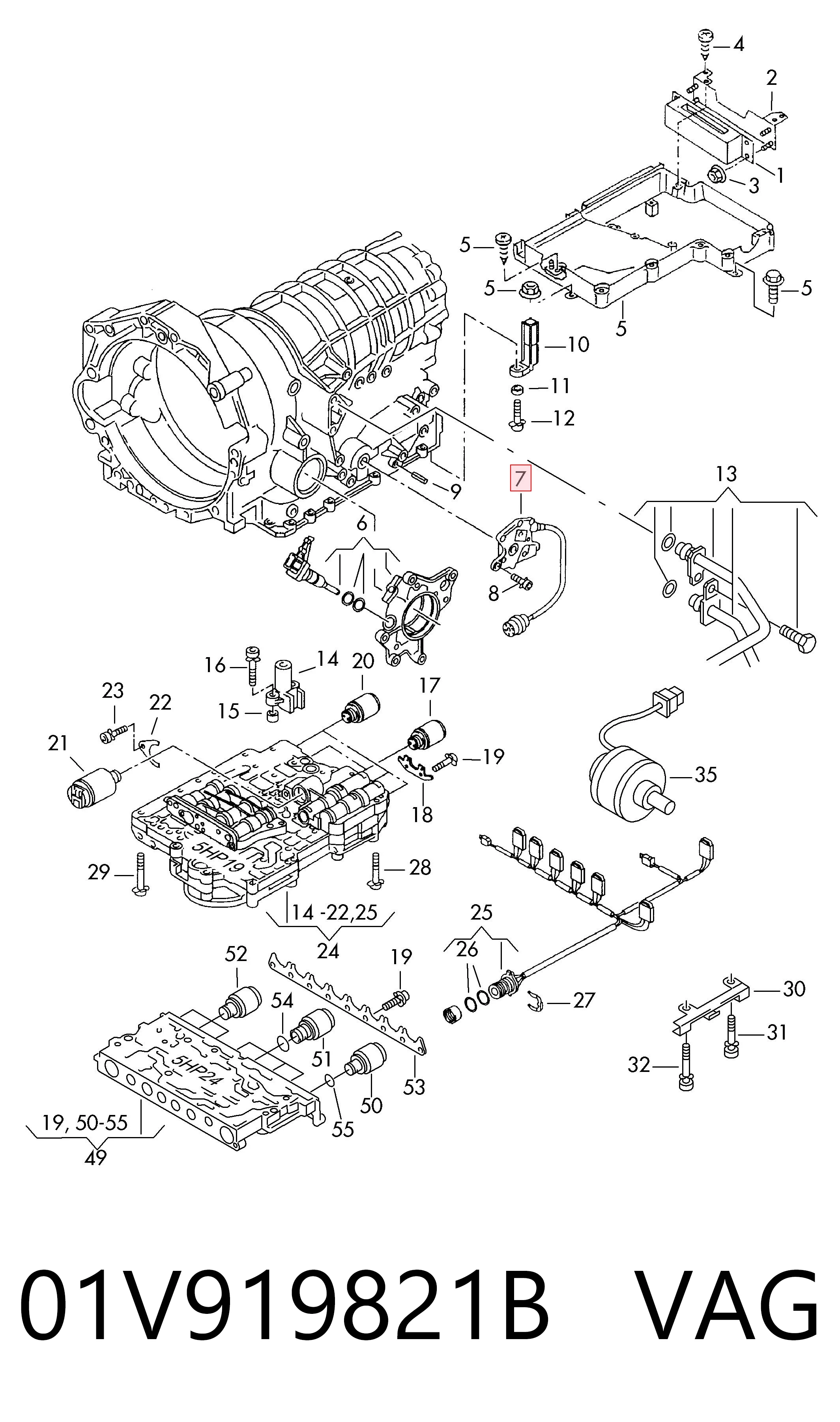 01V919821B VAG Sensor de posiciones de la transmisión automática