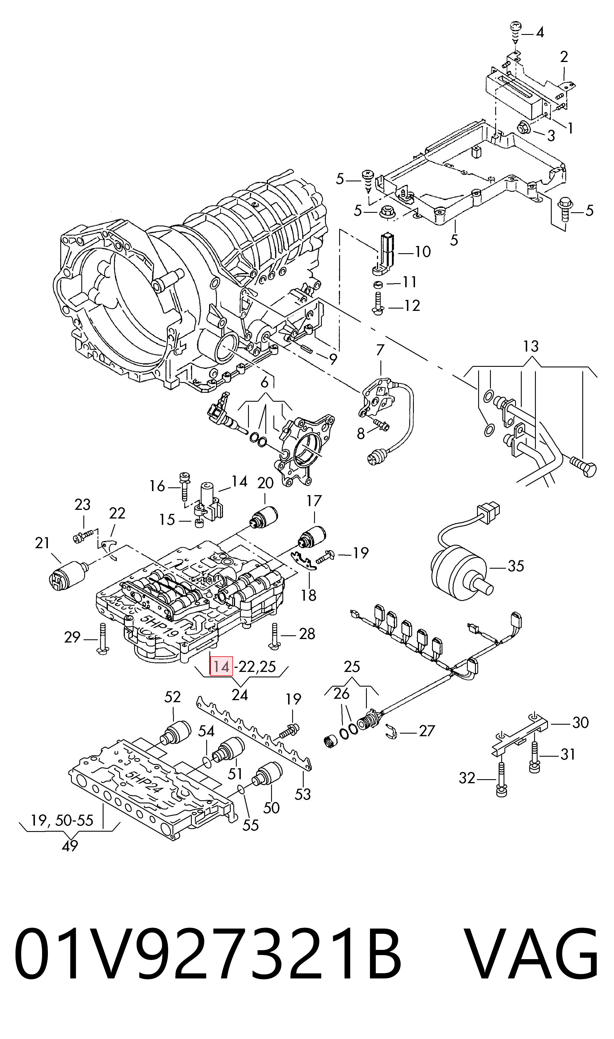 01V927321B VAG Captador de velocidad