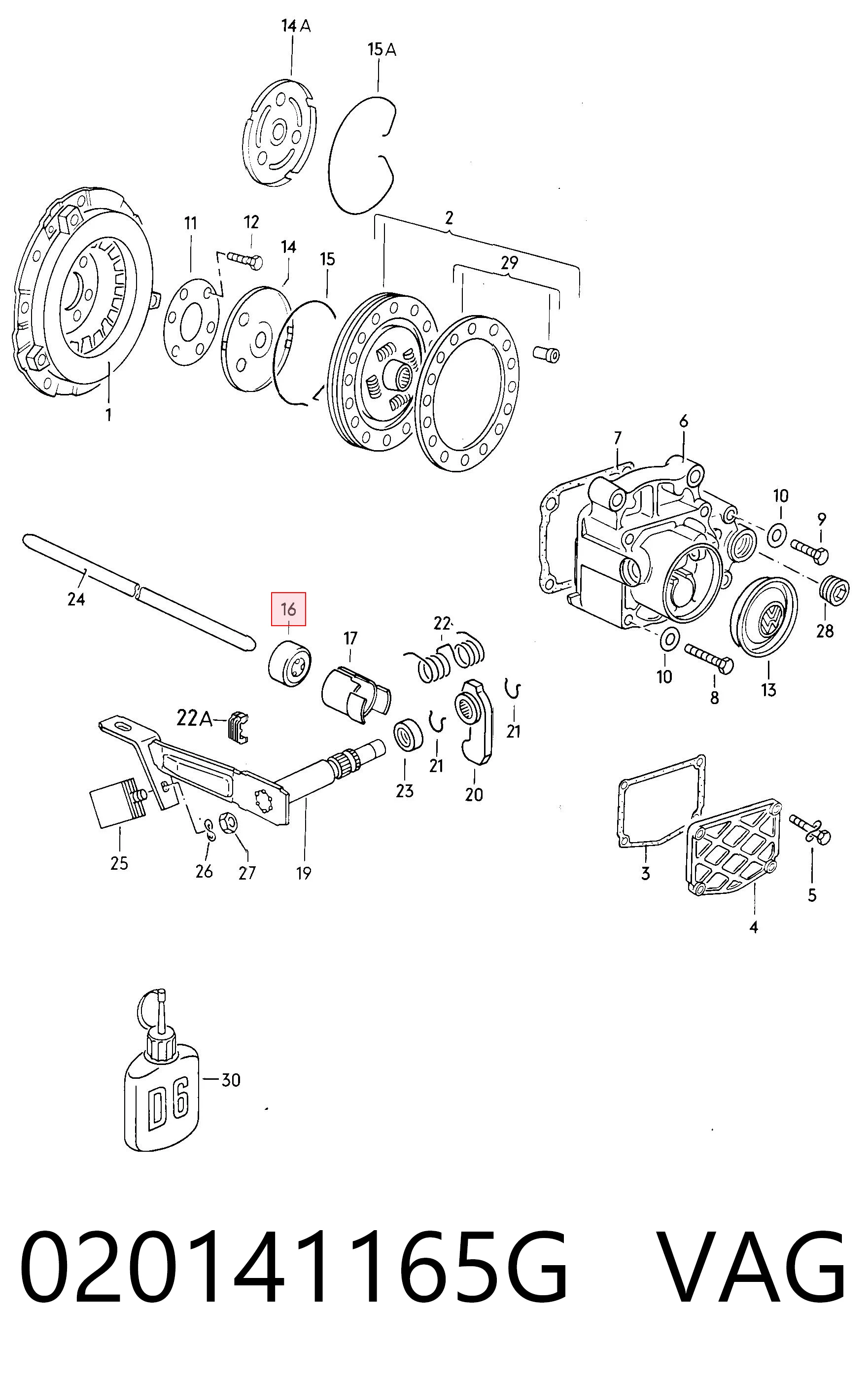 020141165G VAG Cojinete embrague