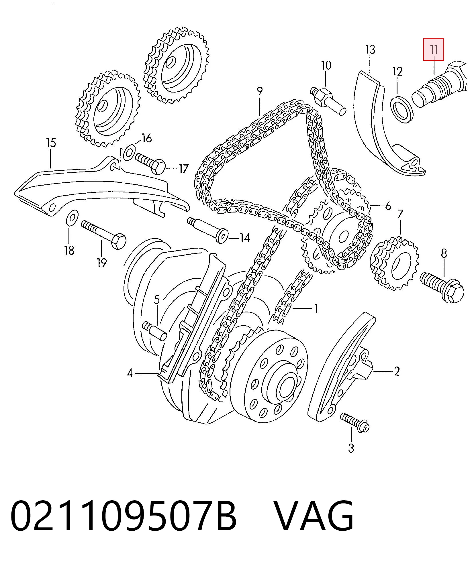 021109507B VAG Tensor de cadena de distribución