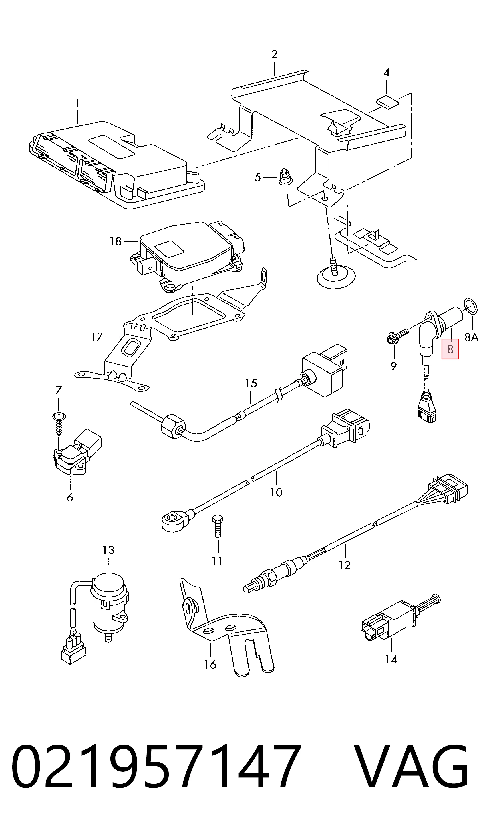 021957147 VAG Sensor de posición del cigüeñal