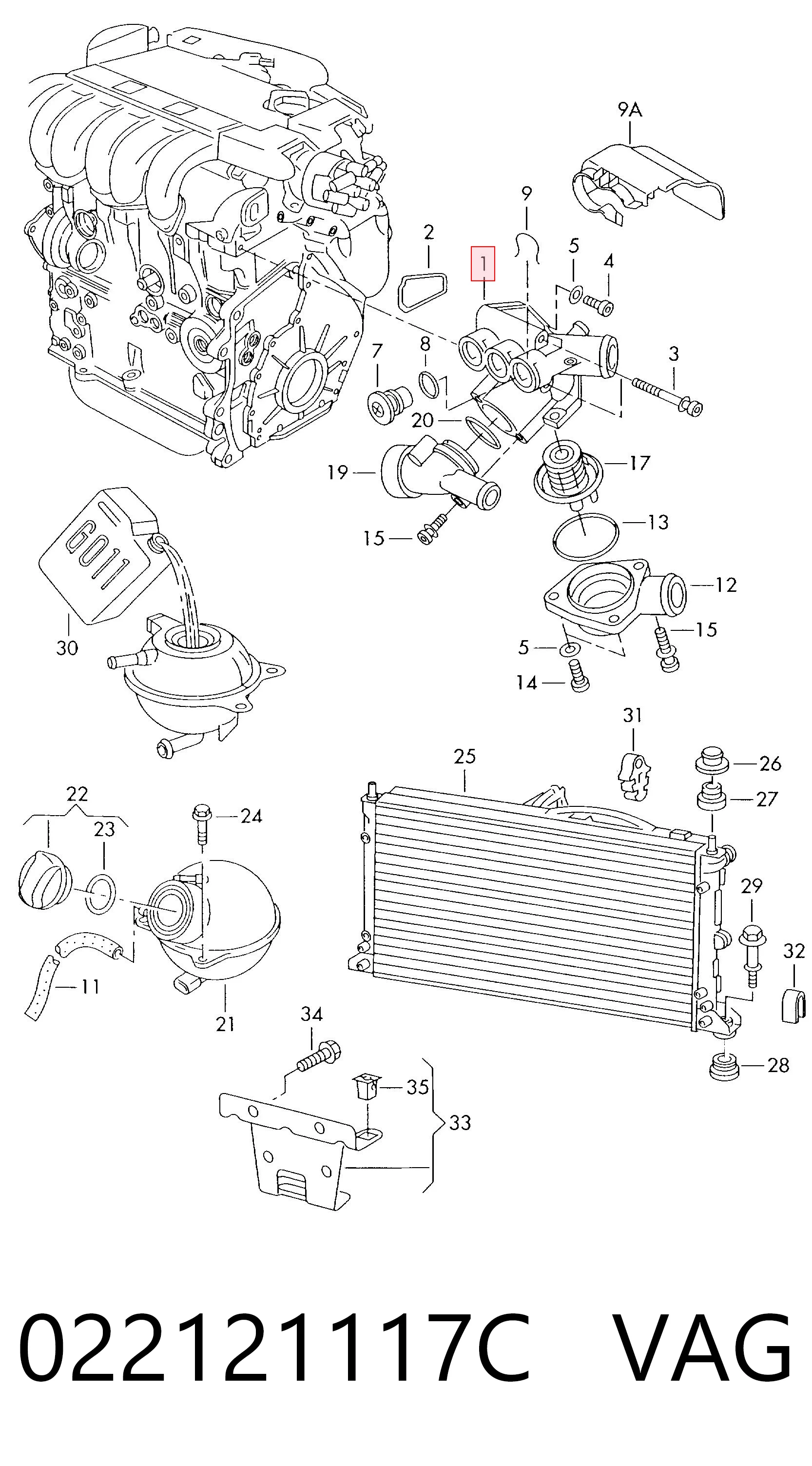 022121117C VAG Caja del termostato