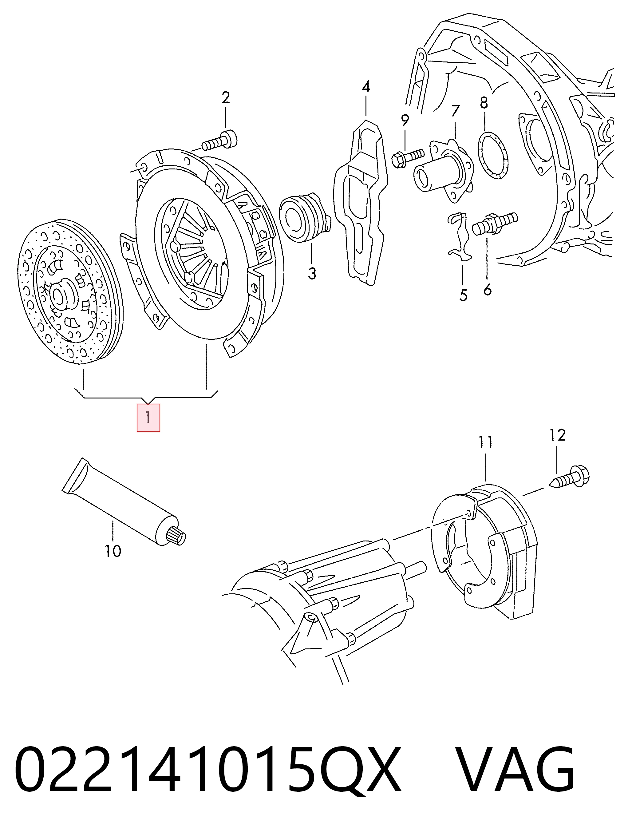 022141015QX VAG Embrague motor