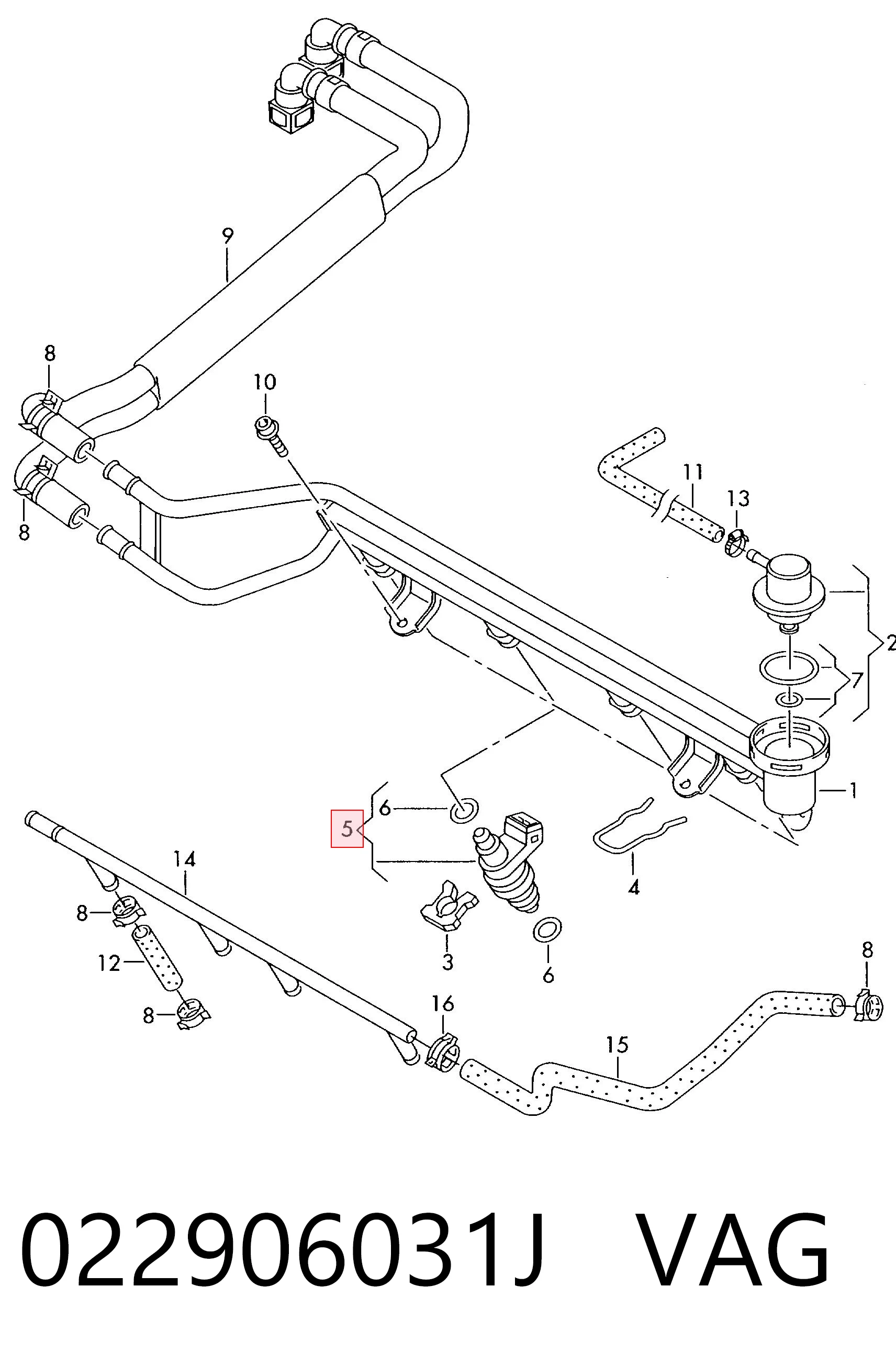 022906031J VAG Inyector de combustible