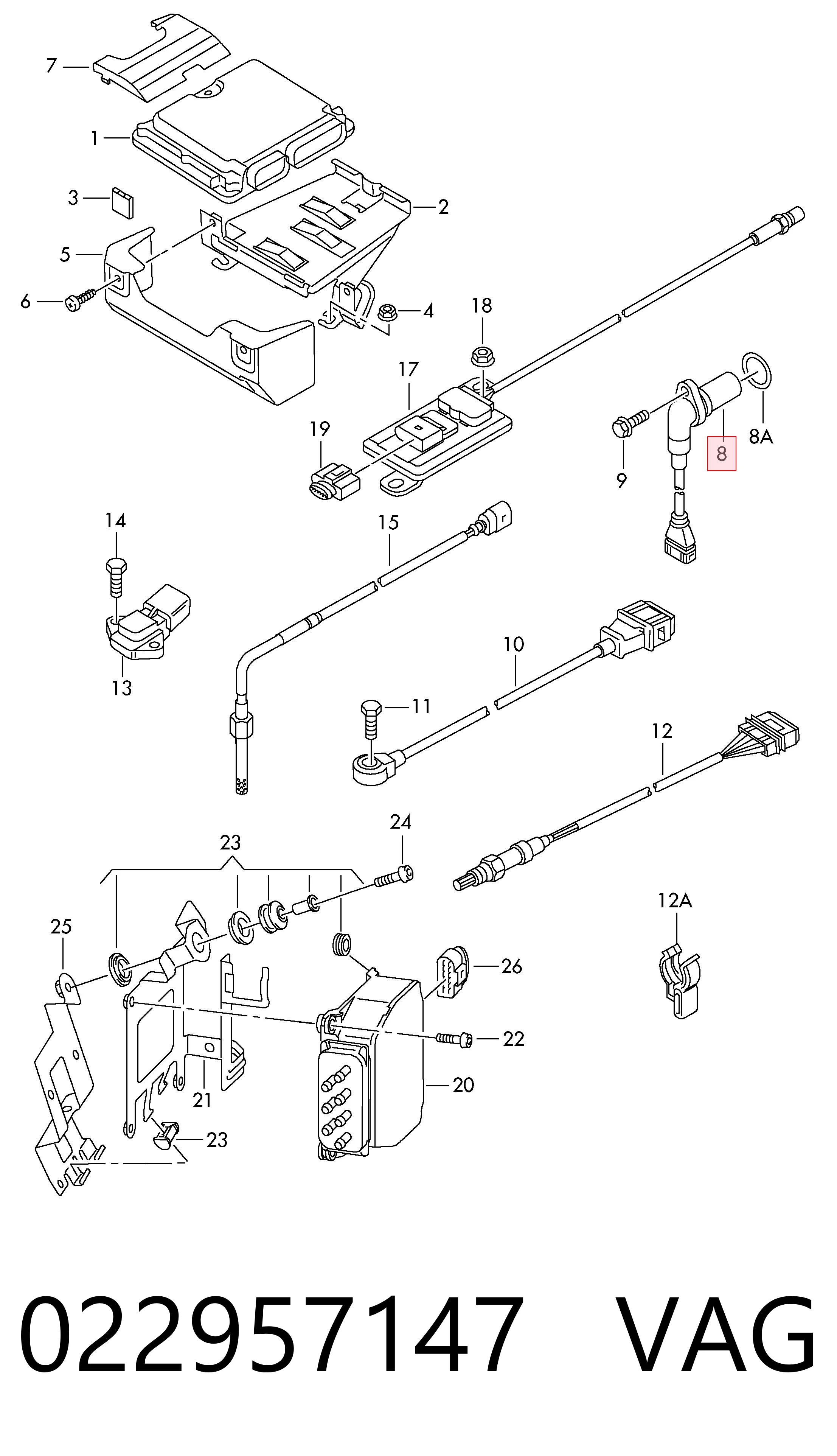 022957147 VAG Sensor de posición del cigüeñal