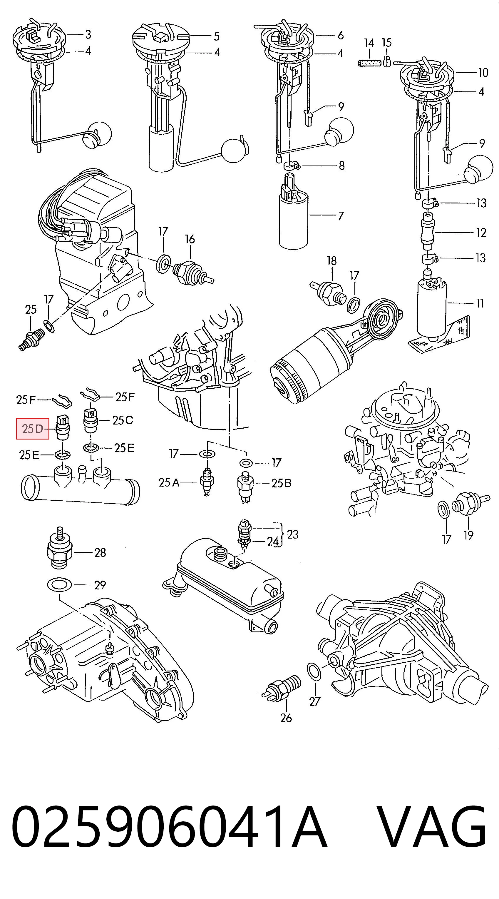025906041A VAG Sensor temperatura refrigerante