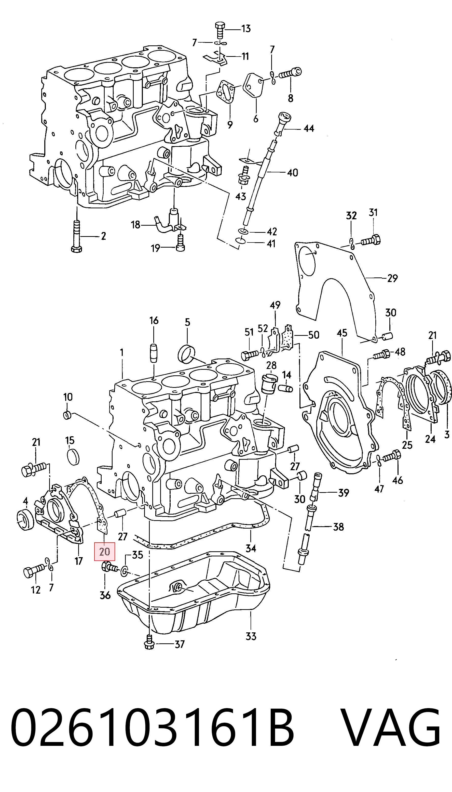 Junta de tapa frontal del motor Volkswagen Golf 4