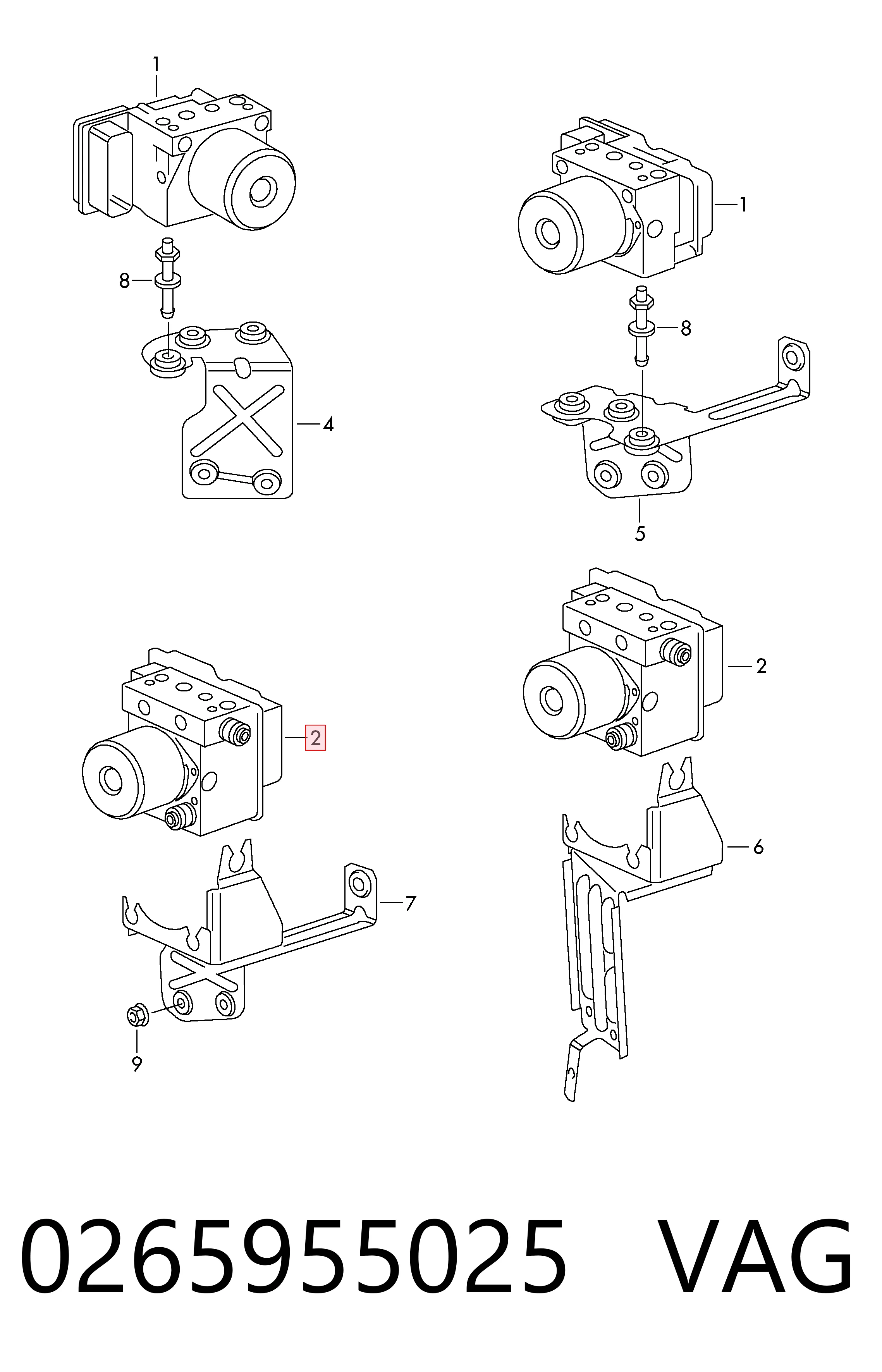 Unidad de control ABS hidráulico para Volkswagen Polo V 6R1, 6C1