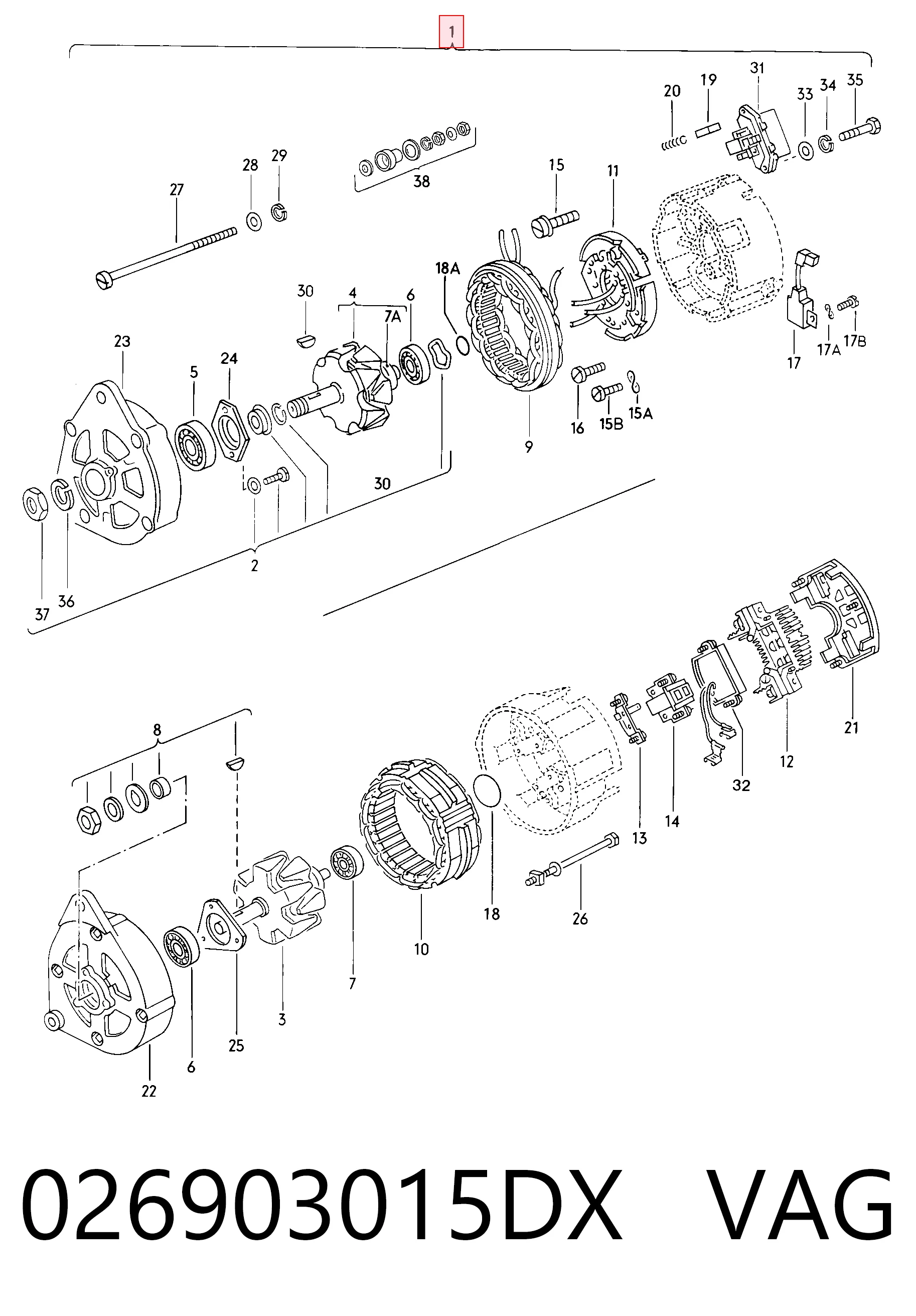 Generador Golf I hatchback (1974-1985) original desde 162,94 €