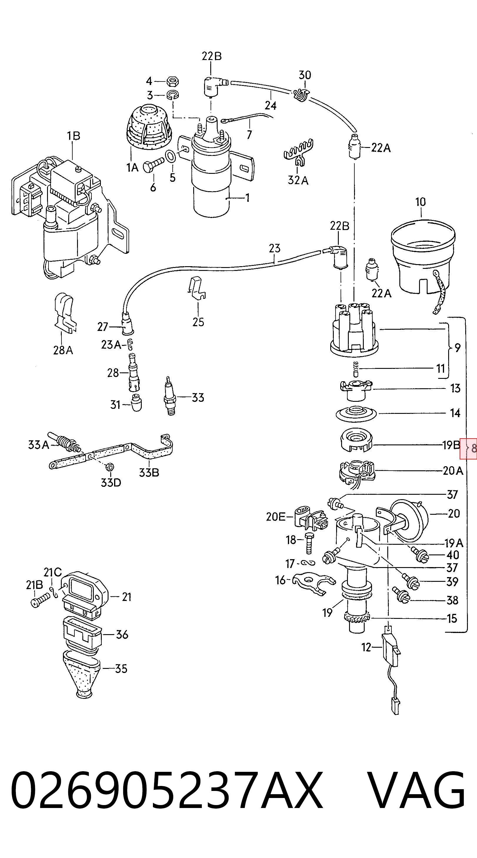 Distribuidor 0237020186 Bosch