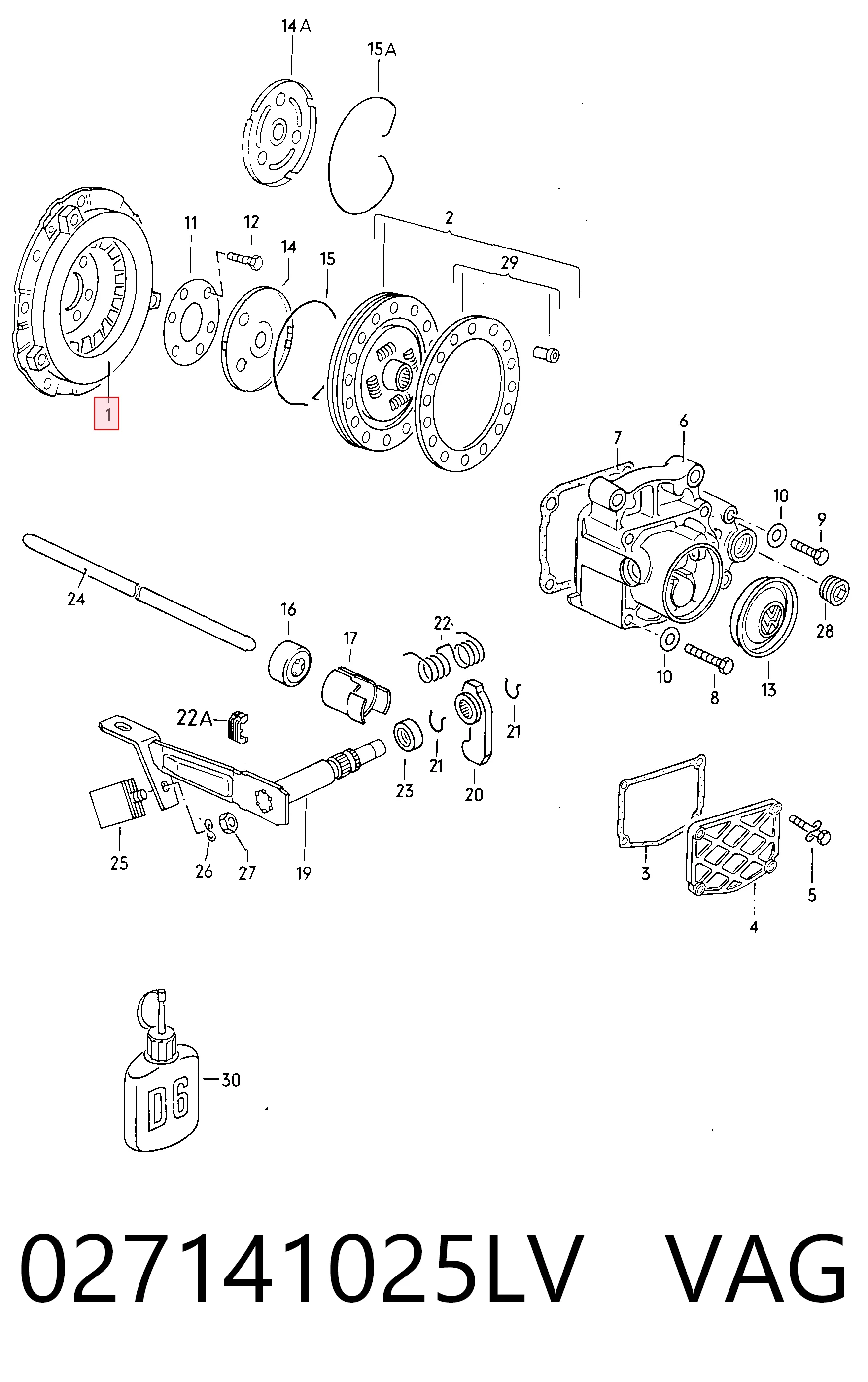 plato de presion del embrague funcion para Volkswagen Caddy I 14