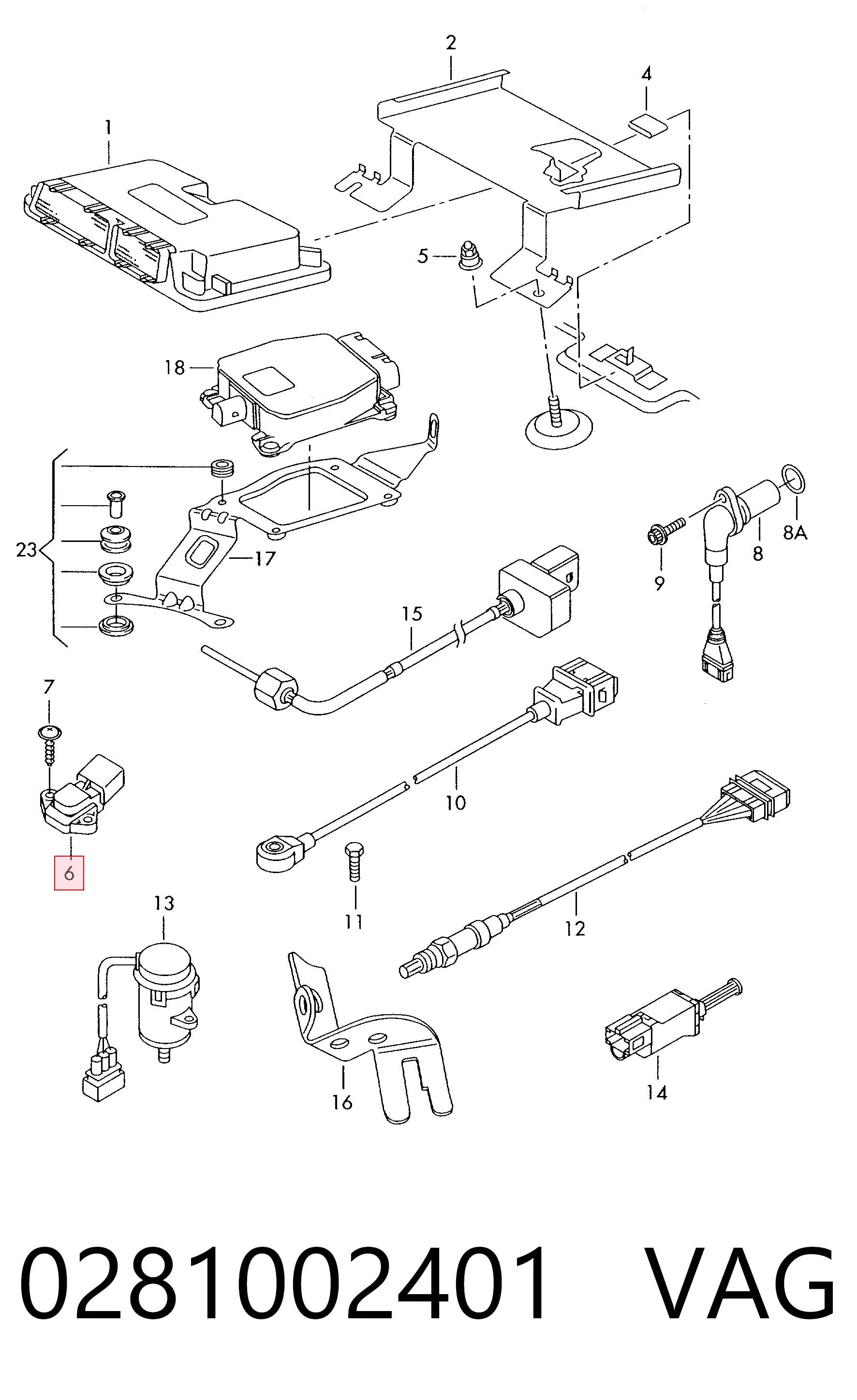 0281002401 VAG Sensor de presión de sobrealimentación