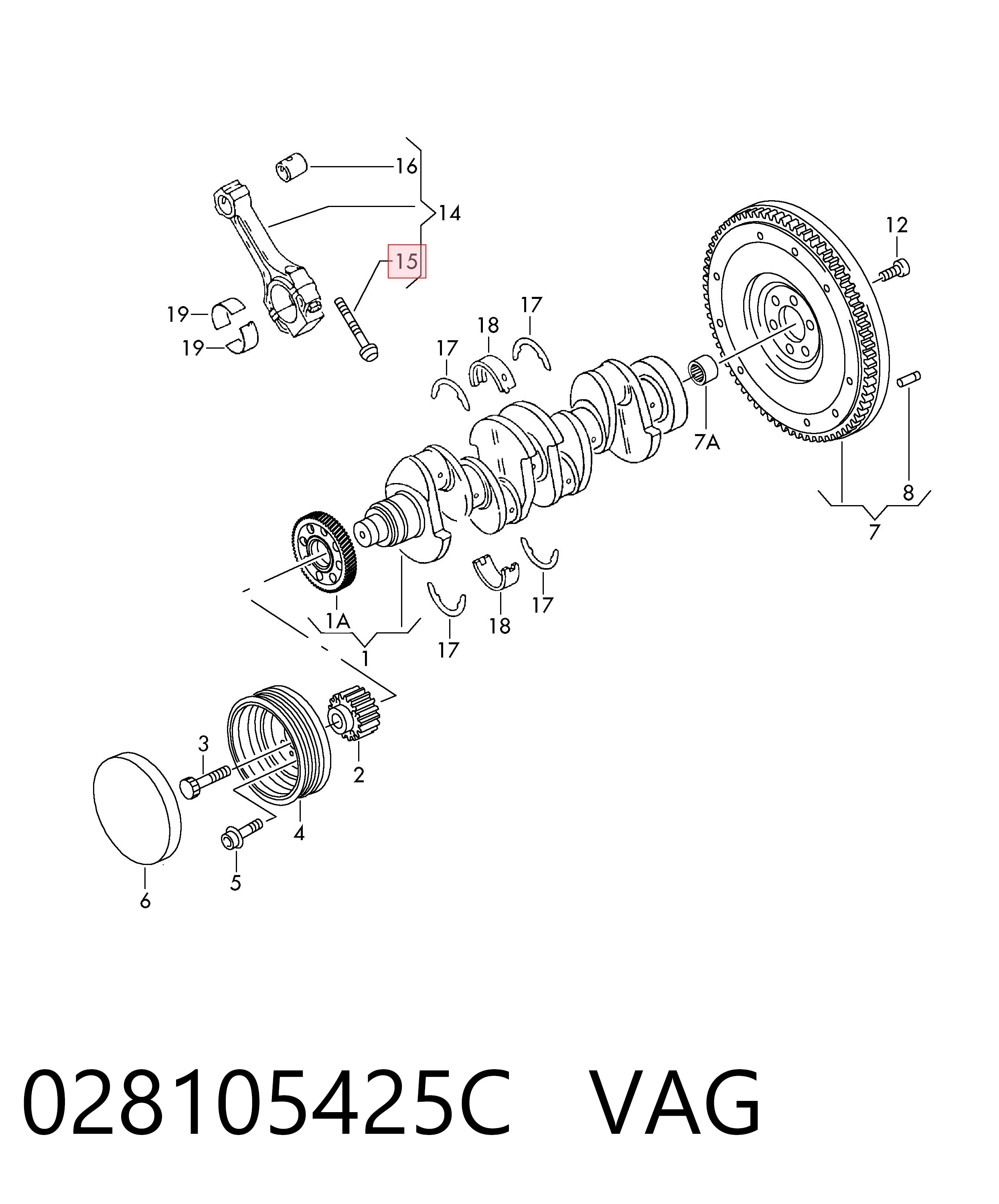 028105425C VAG Tornillo de biela