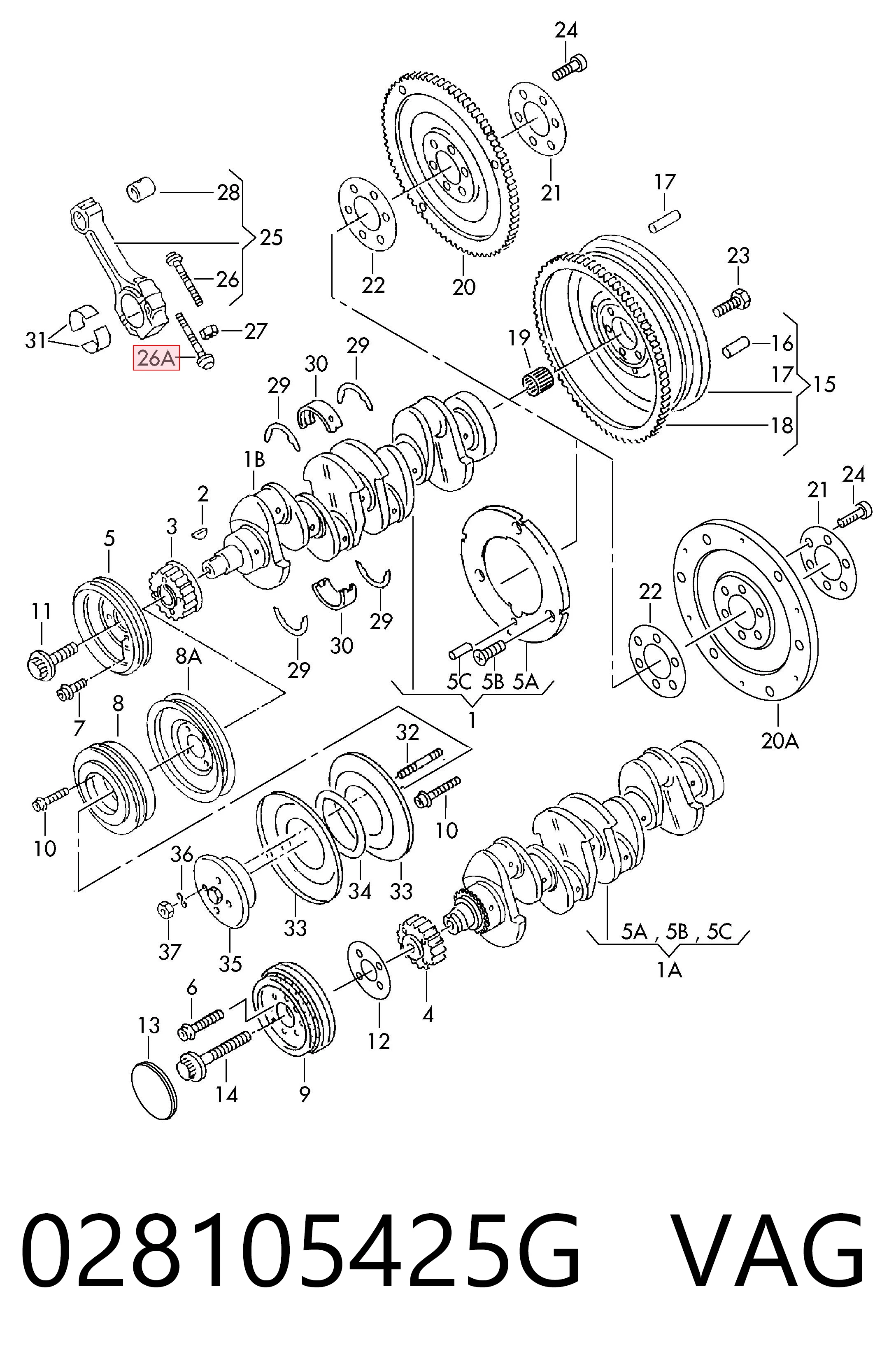 028105425G VAG Tornillo de biela