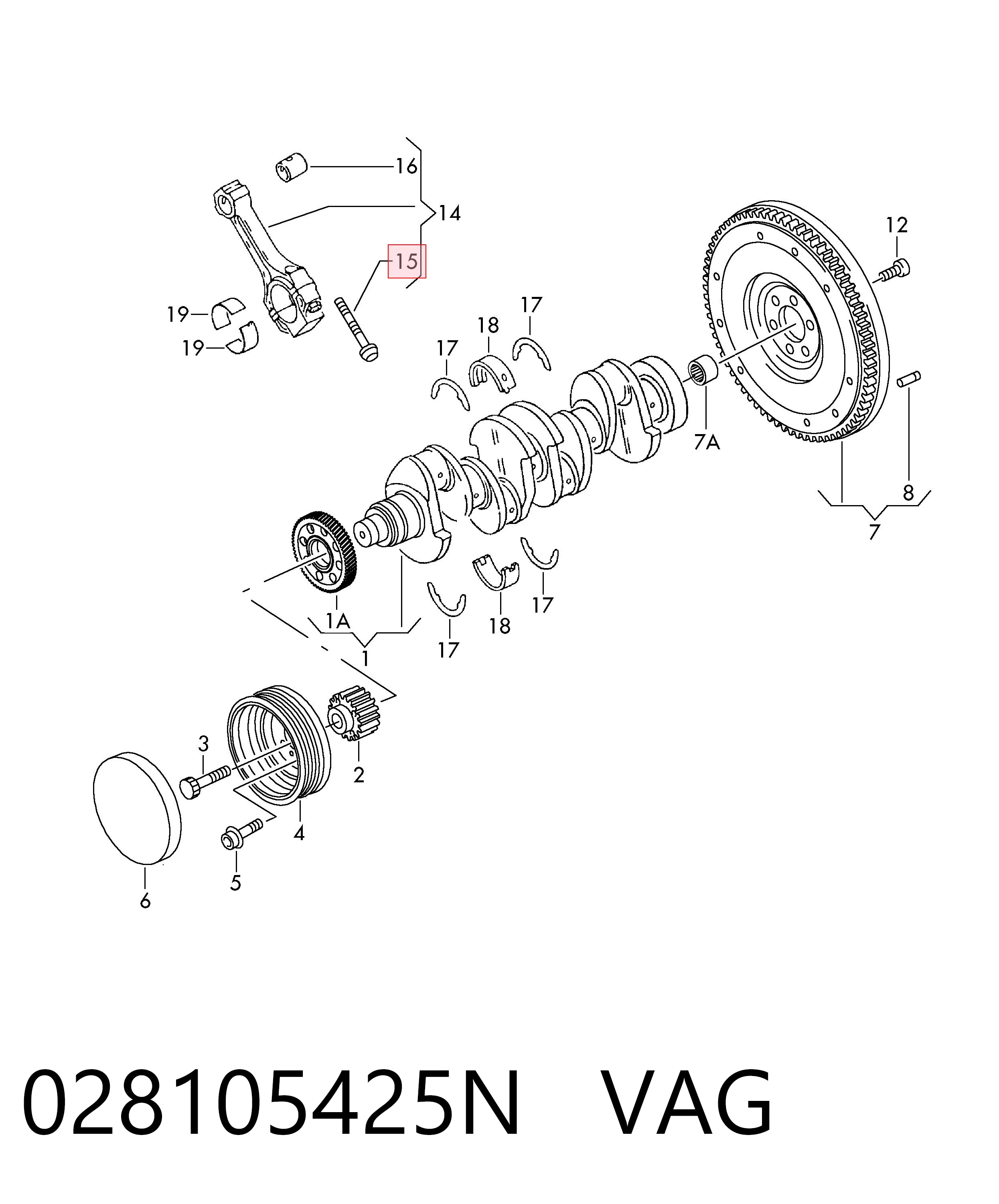 028105425N VAG Tornillo de biela