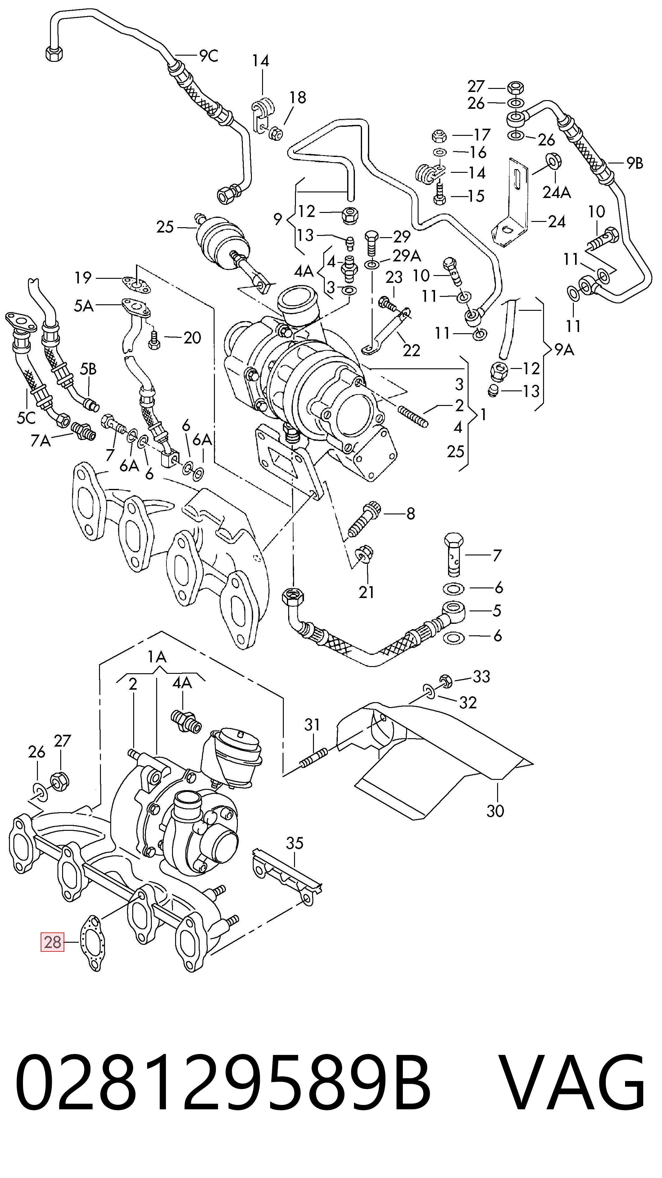 028129589B VAG Junta colector joint