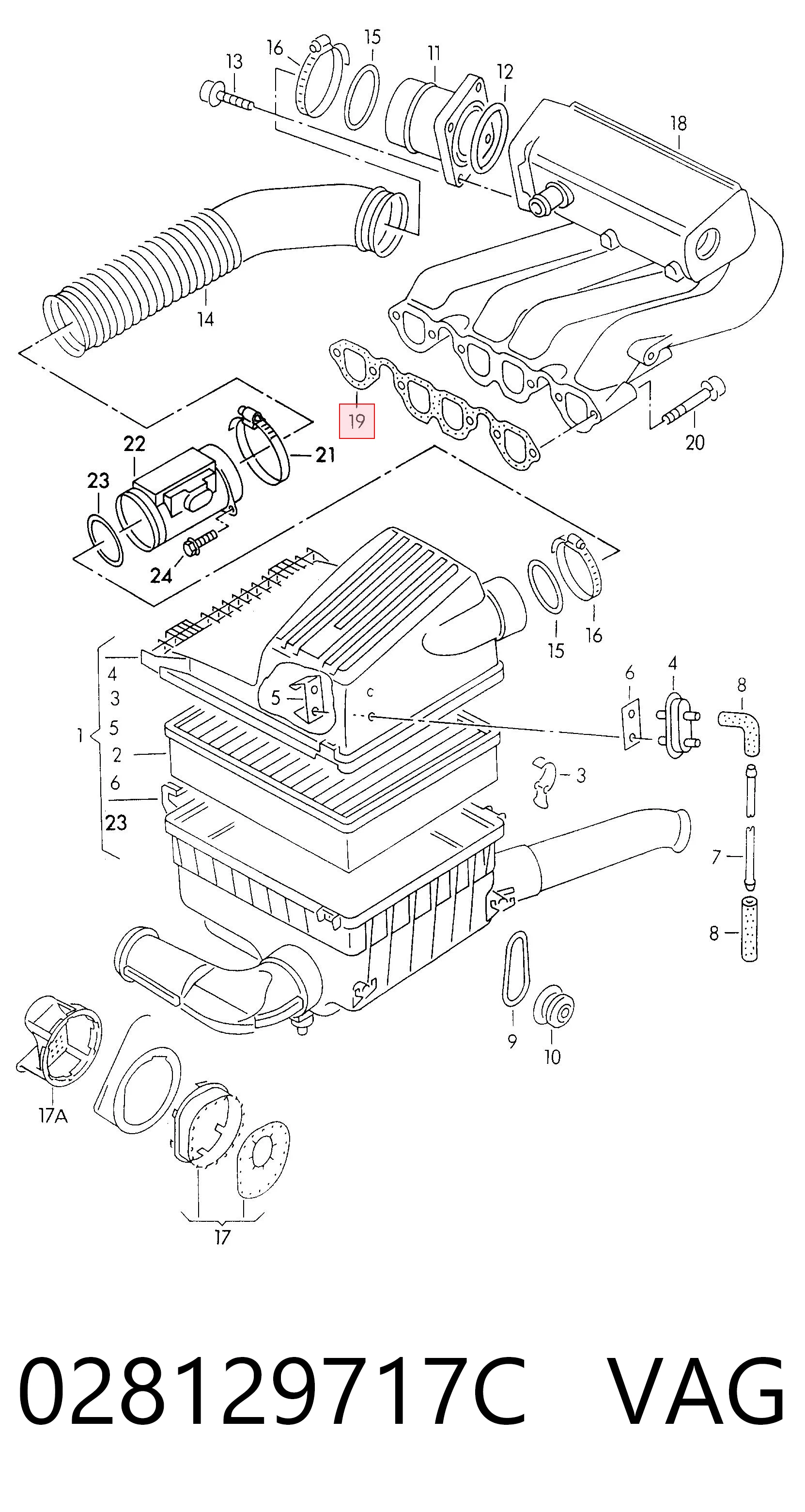 Junta colector de admisión Volkswagen Golf V (1K1)