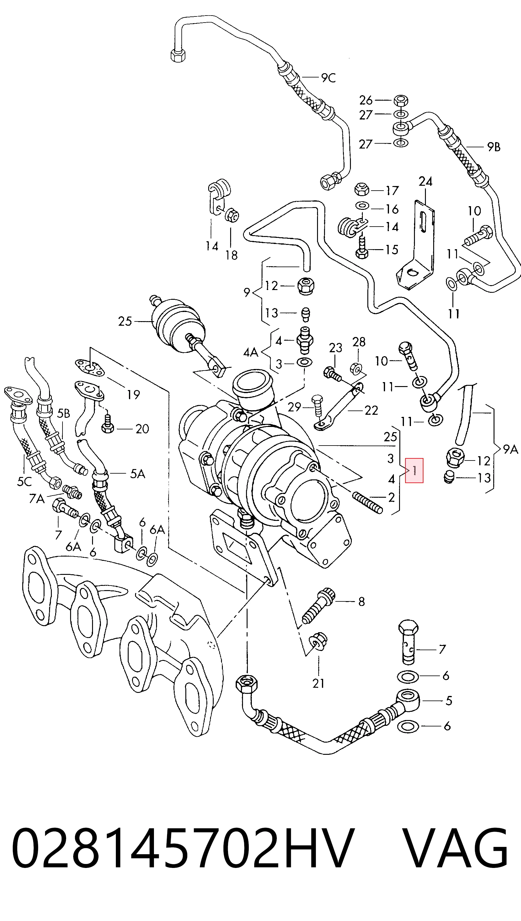 Turbocompresor 028145702HV VAG