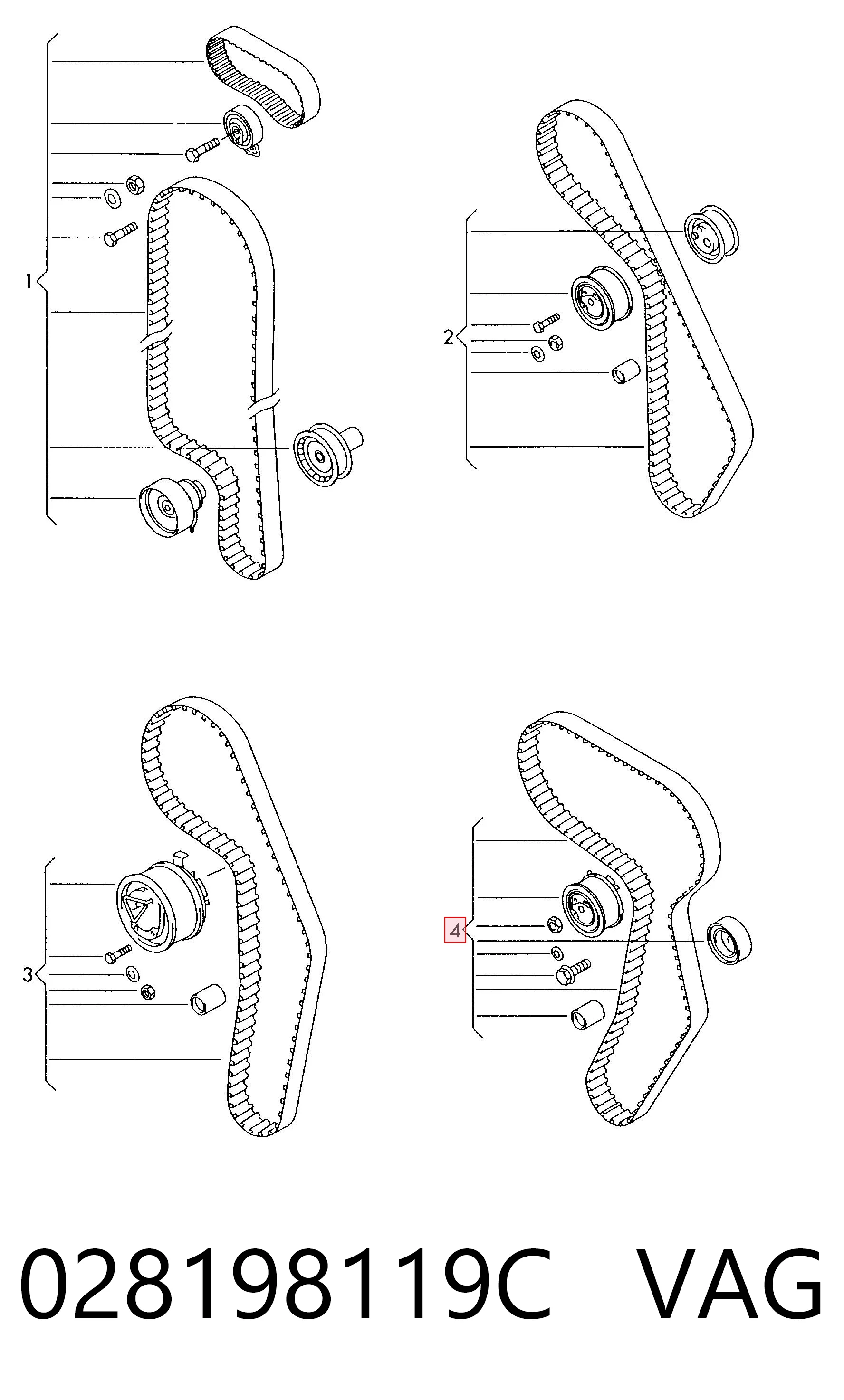 028198119C VAG Kit correa de distribución